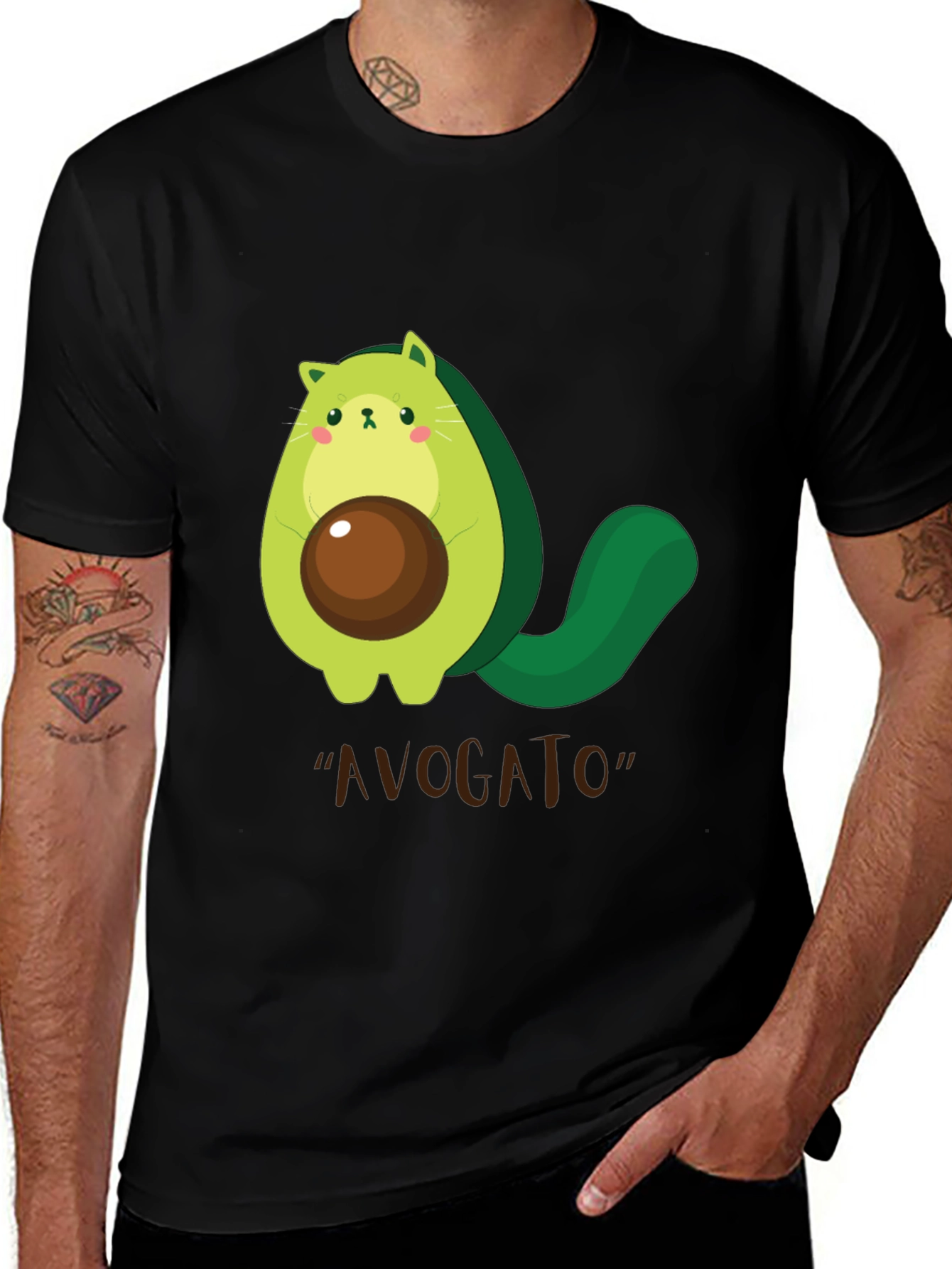 Avogato T-Shirt - Cute Avocado Cat Graphic Tee