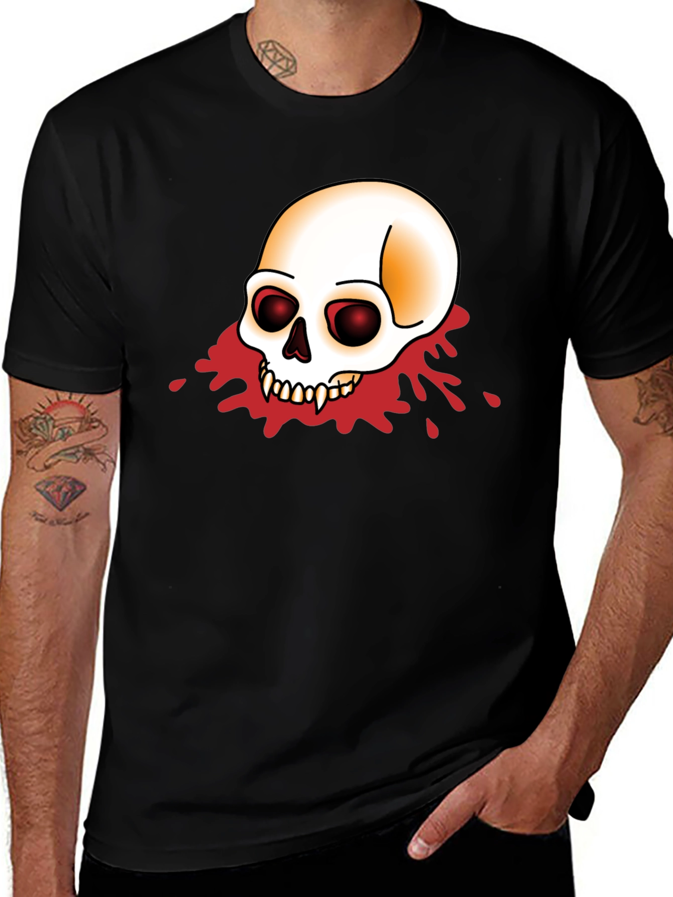Variant 16 of Skull Graphic Print Men's Black T-Shirt