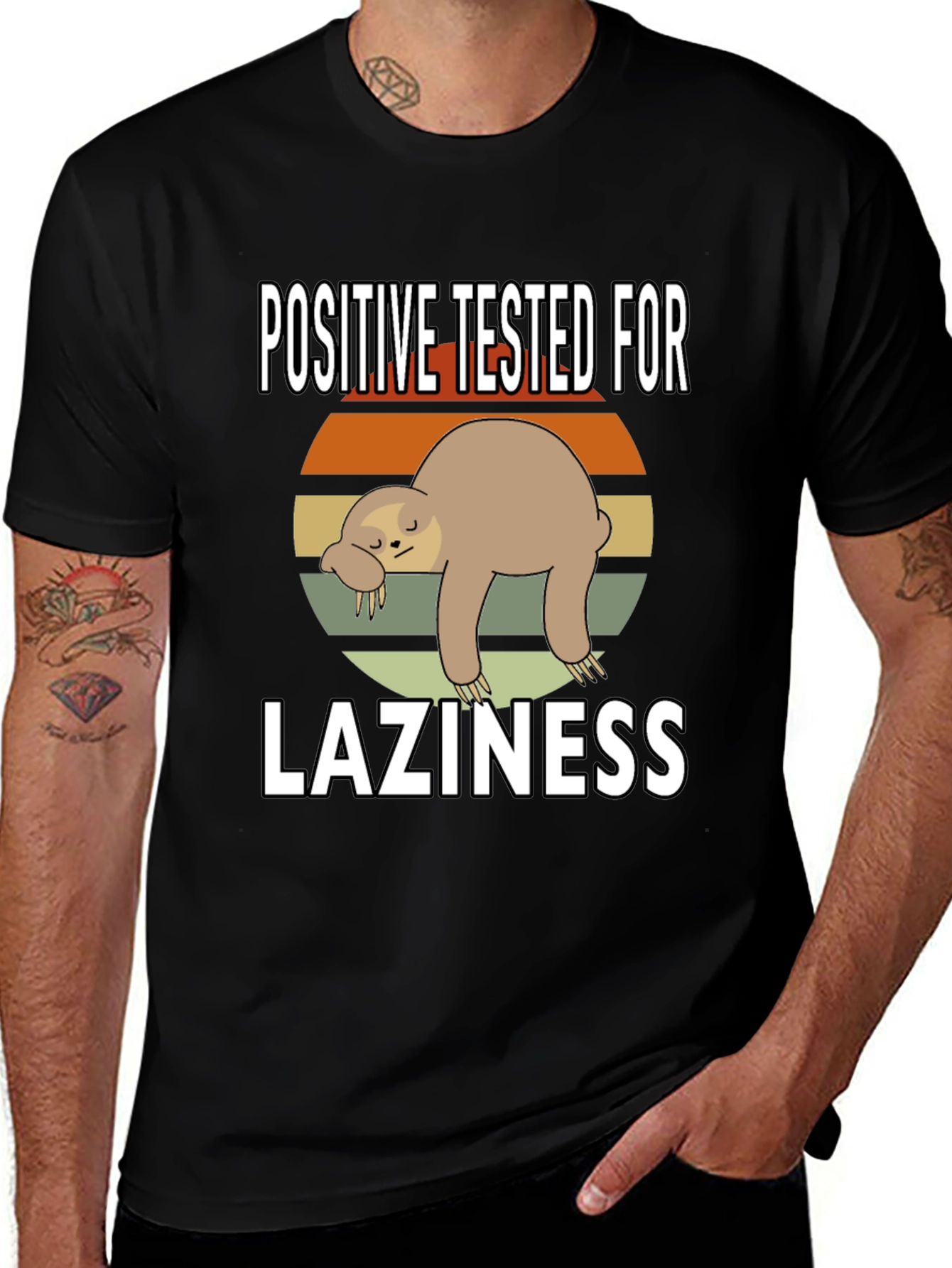 Variant 25 of Positive for Laziness T-Shirt Sloth Graphic Tee