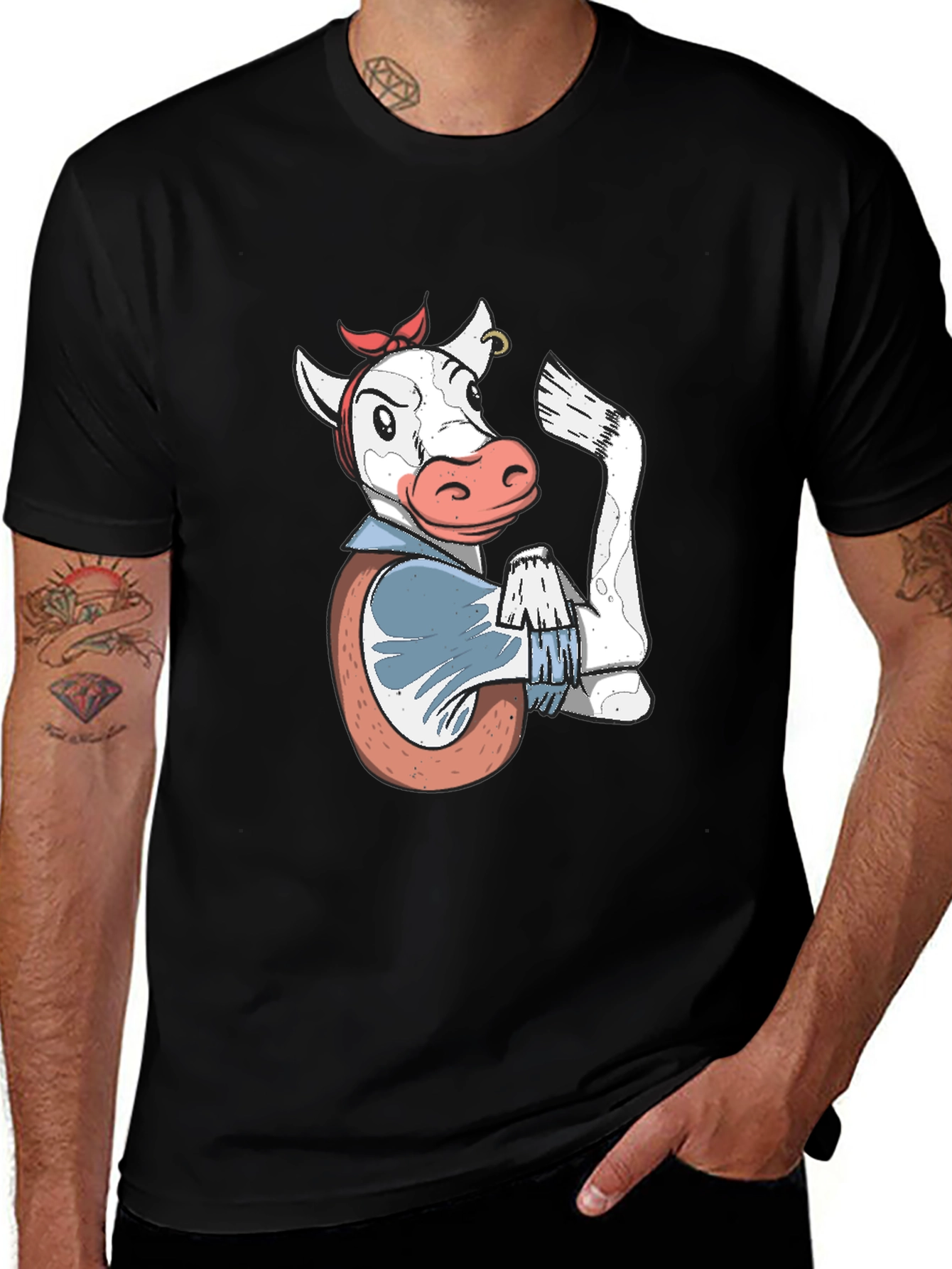 Variant 11 of Cowgirl Power T-Shirt - Black Cotton Tee