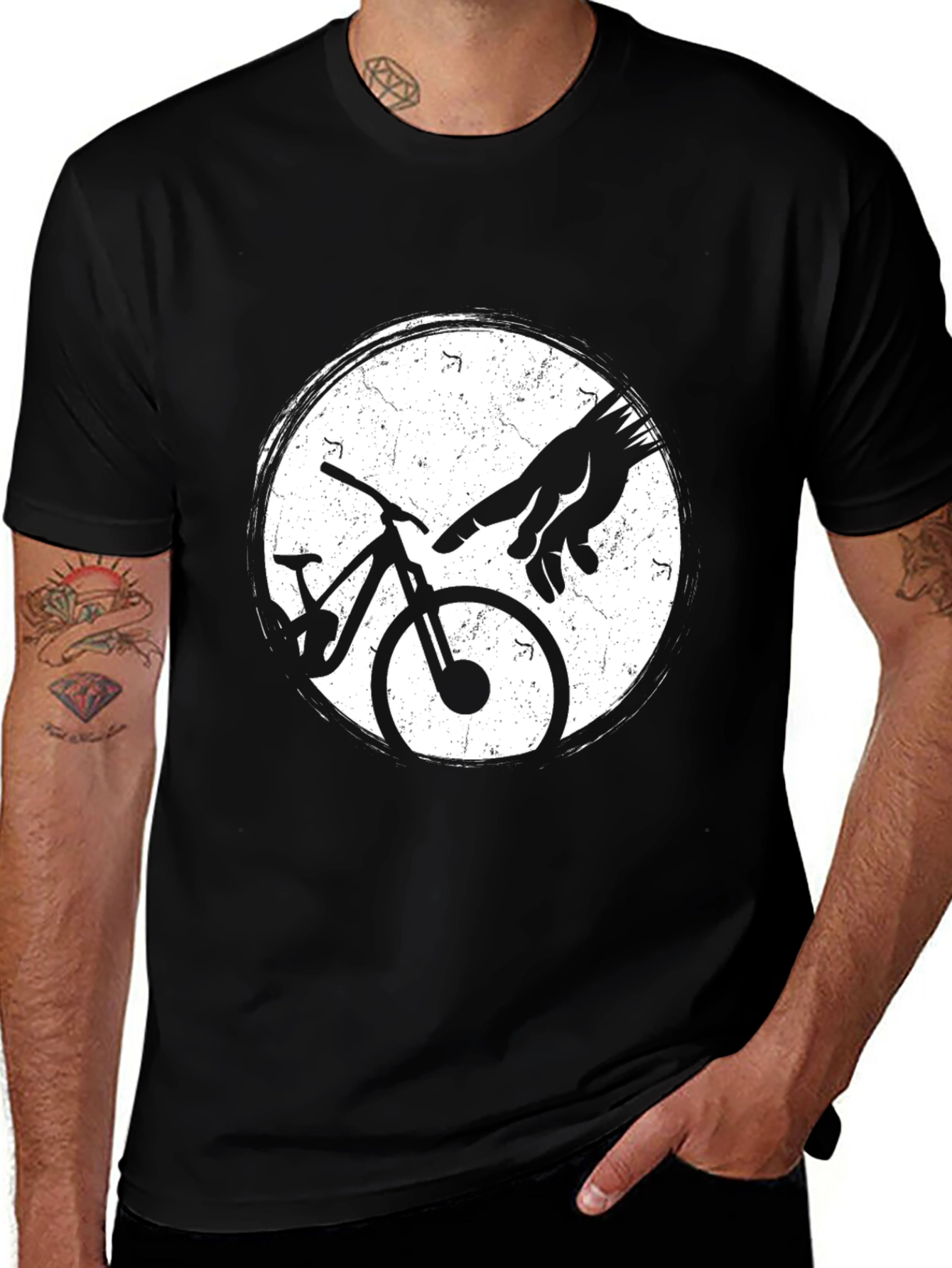 Variant 11 of Bike Creation T-Shirt - Black Cotton Tee