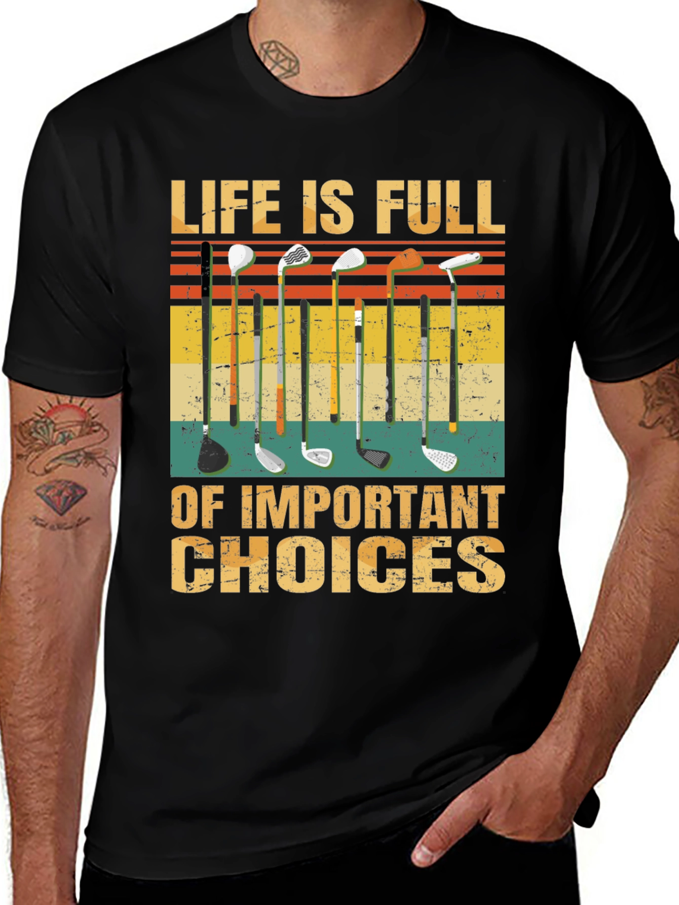 Variant 19 of Life is Full of Important Choices Golf T-Shirt