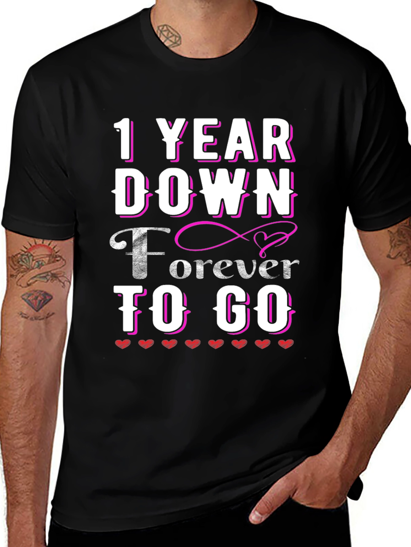 Variant 29 of 1 Year Down Forever to Go Graphic Tee