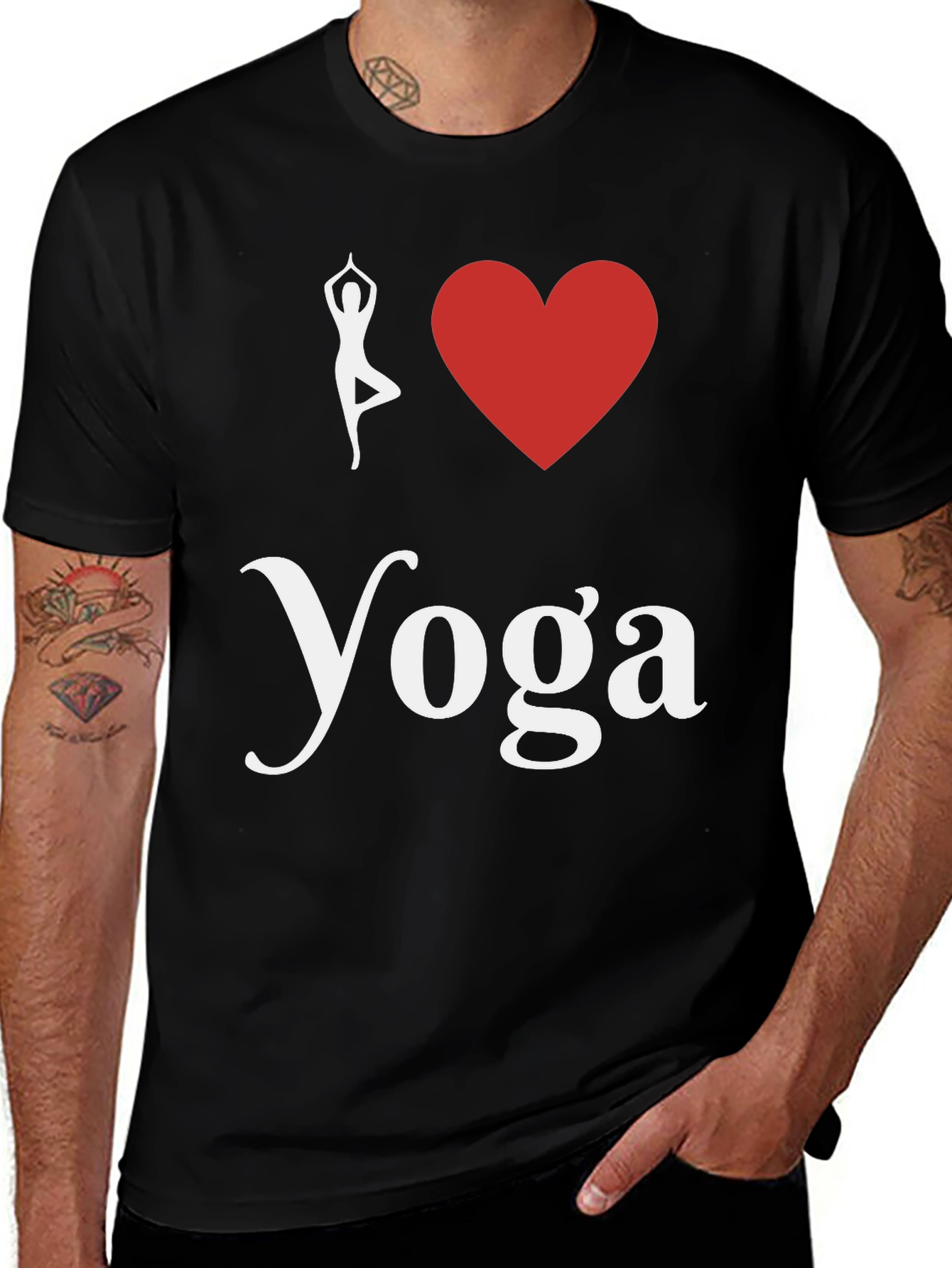 Variant 16 of I Love Yoga T-Shirt Black Cotton Blend