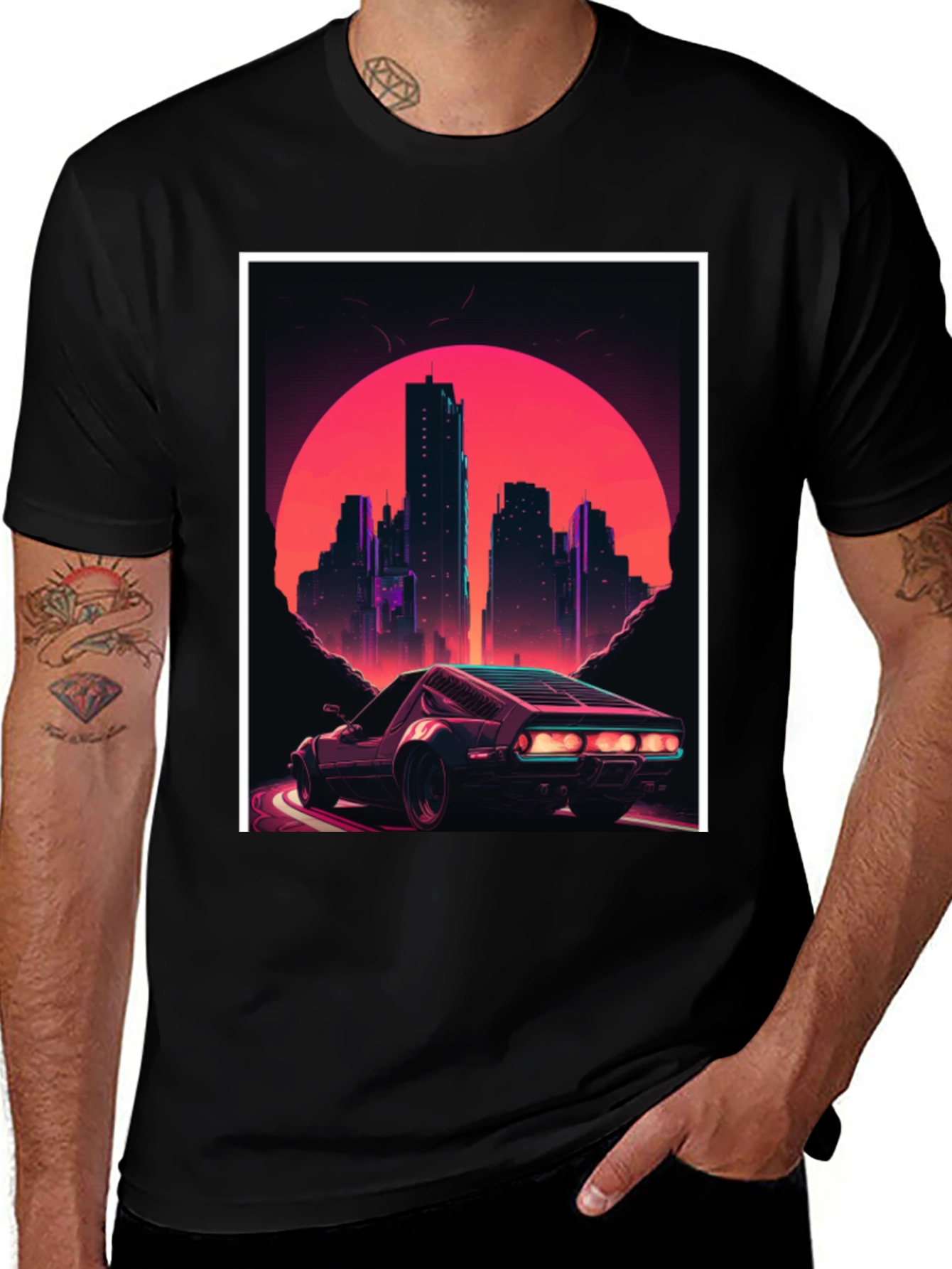 Variant 21 of Retro Cityscape Car Graphic Tee