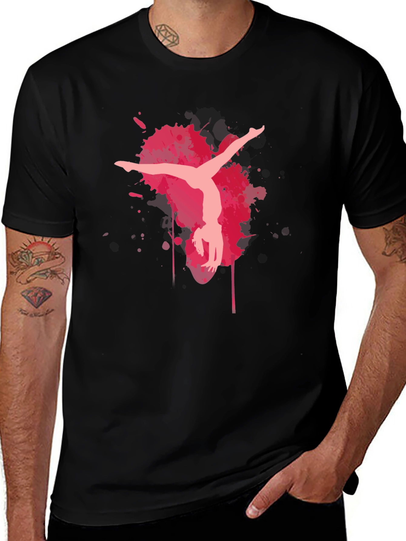 Variant 23 of Gymnast Splash Graphic Tee - Black