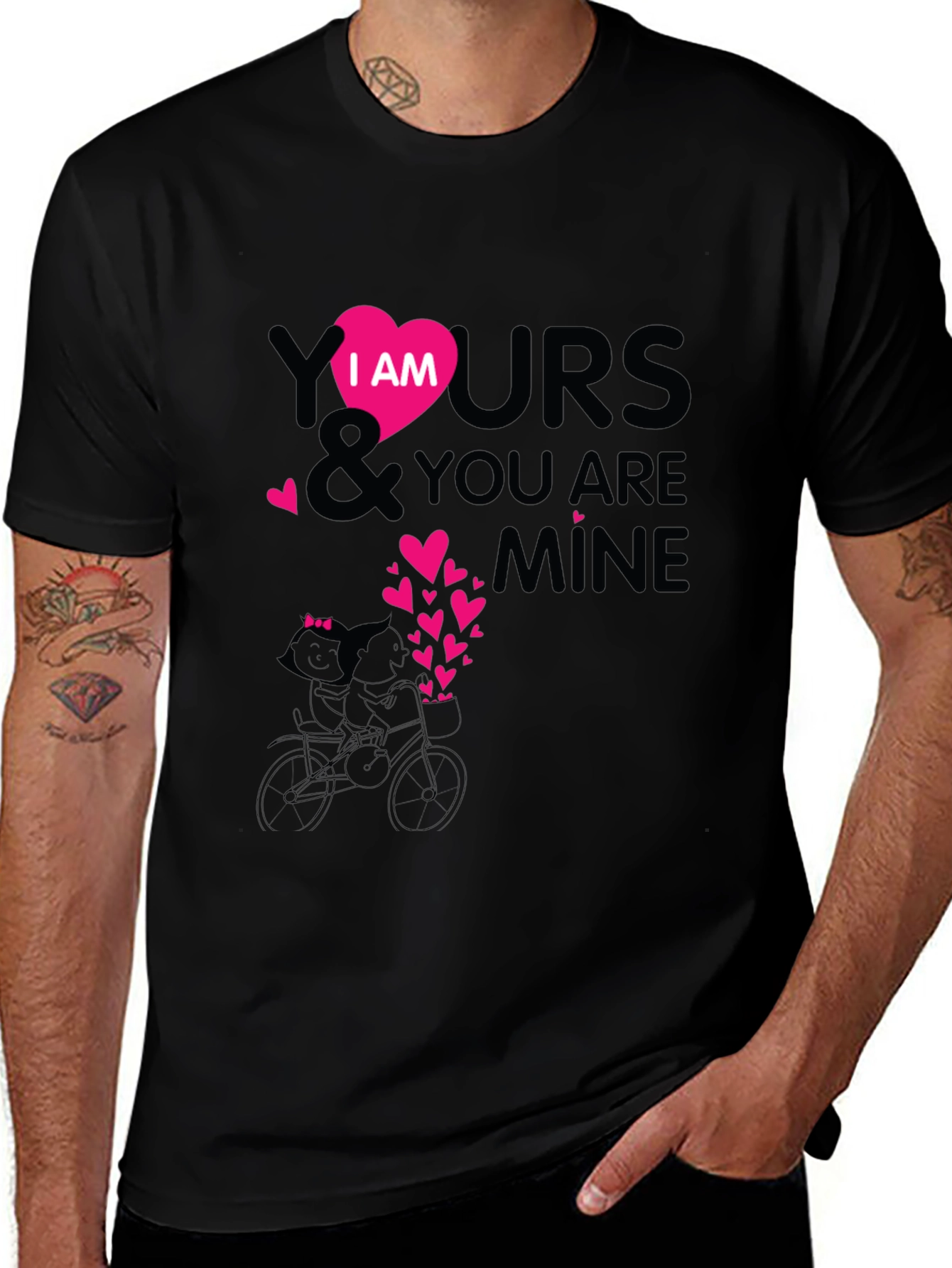 Variant 11 of I Am Yours Heart Graphic Black T-Shirt