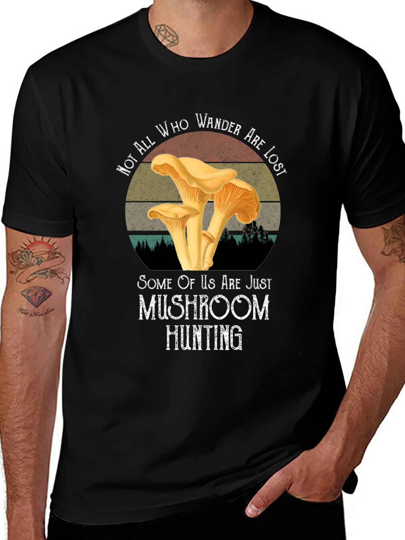 Variant 2 of Mushroom Hunting T-Shirt - Not All Who Wander Are Lost
