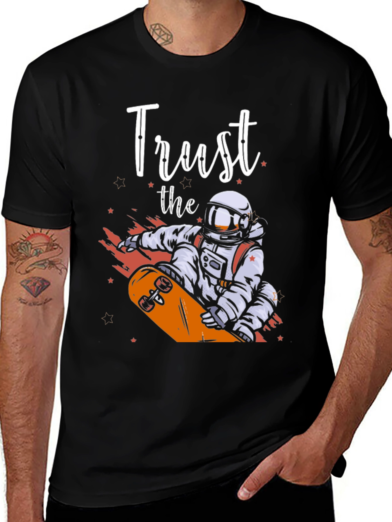 Variant 24 of Trust The Astronaut Skateboarder Graphic Tee