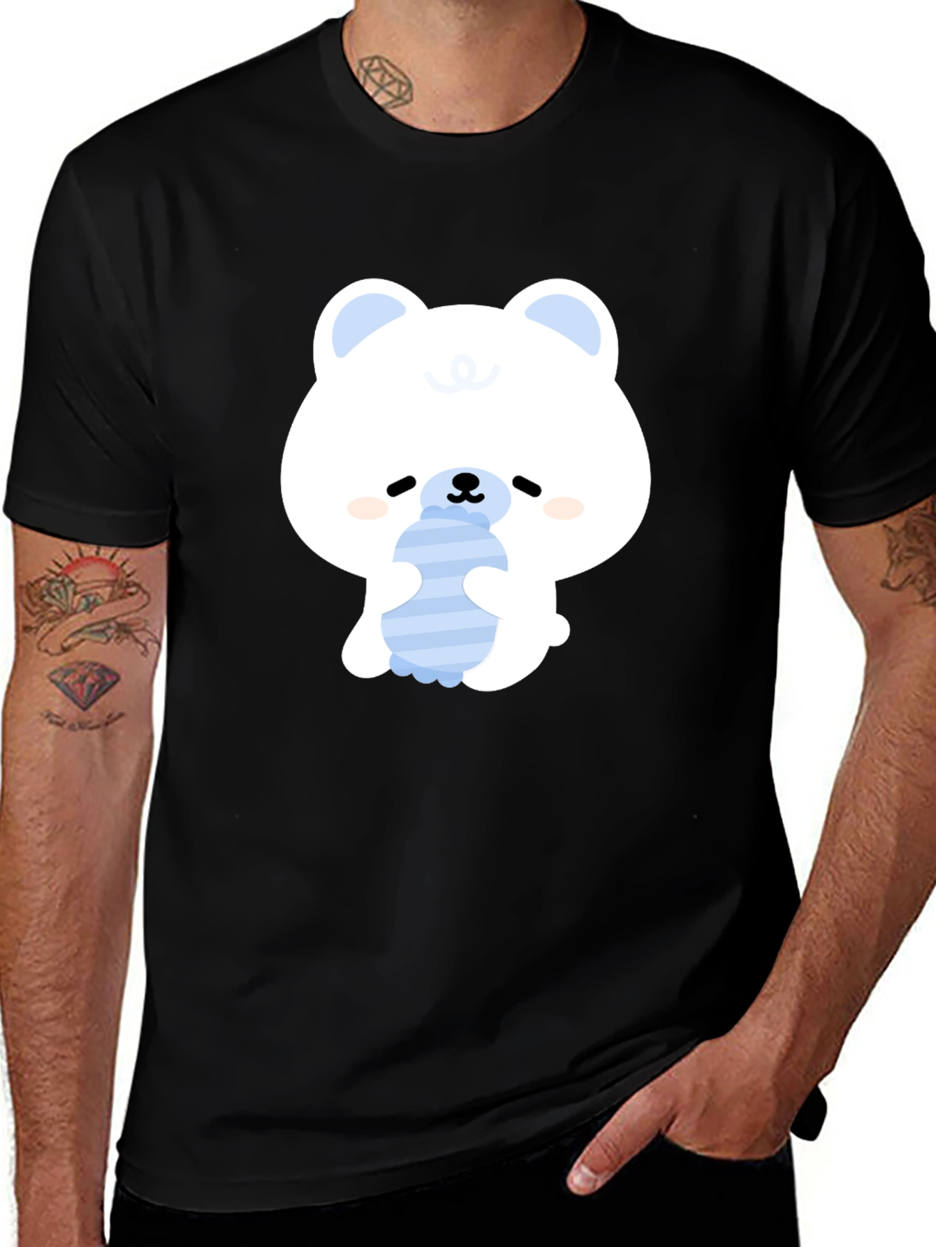 Variant 29 of Cute Bear Black T-Shirt