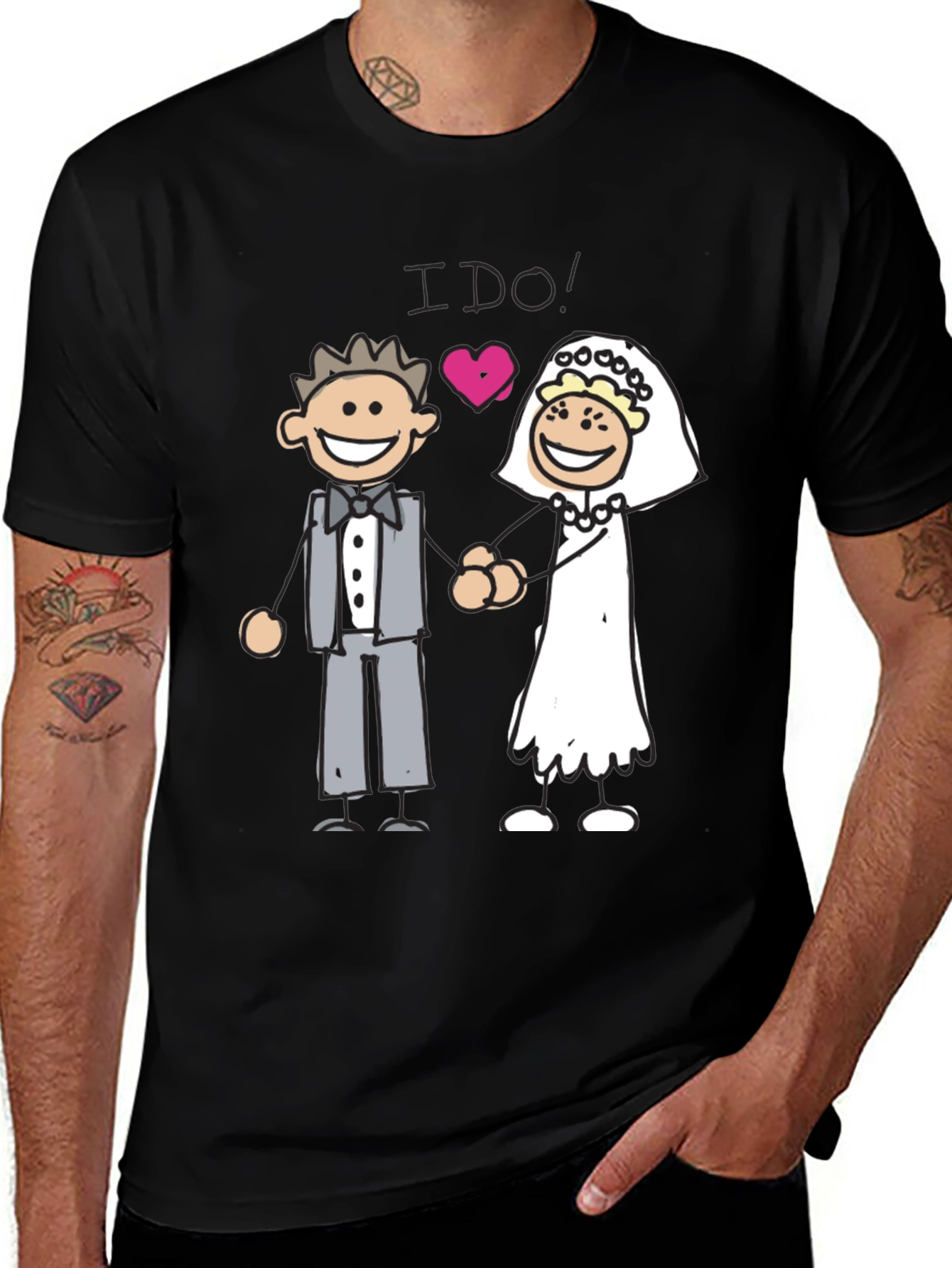 Variant 20 of Bride and Groom Wedding T-Shirt