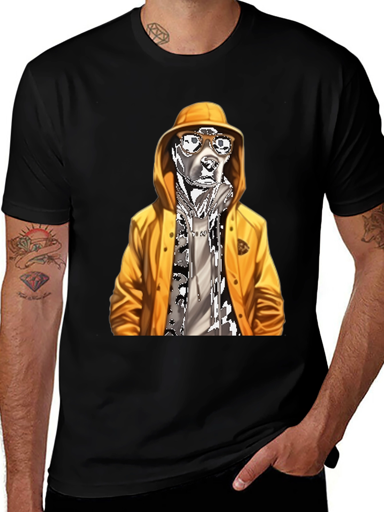 Cool Dog Graphic Tee - Black