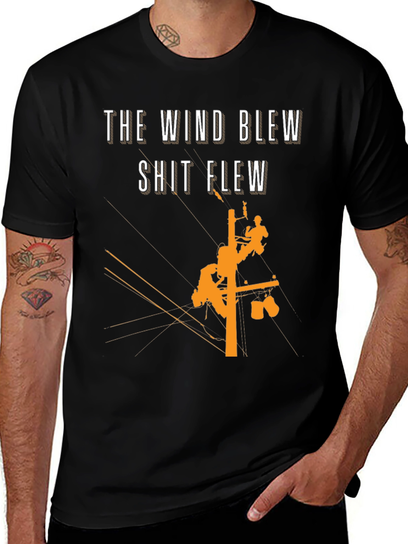 Variant 10 of The Wind Blew T-Shirt, Lineman Crew Shirt