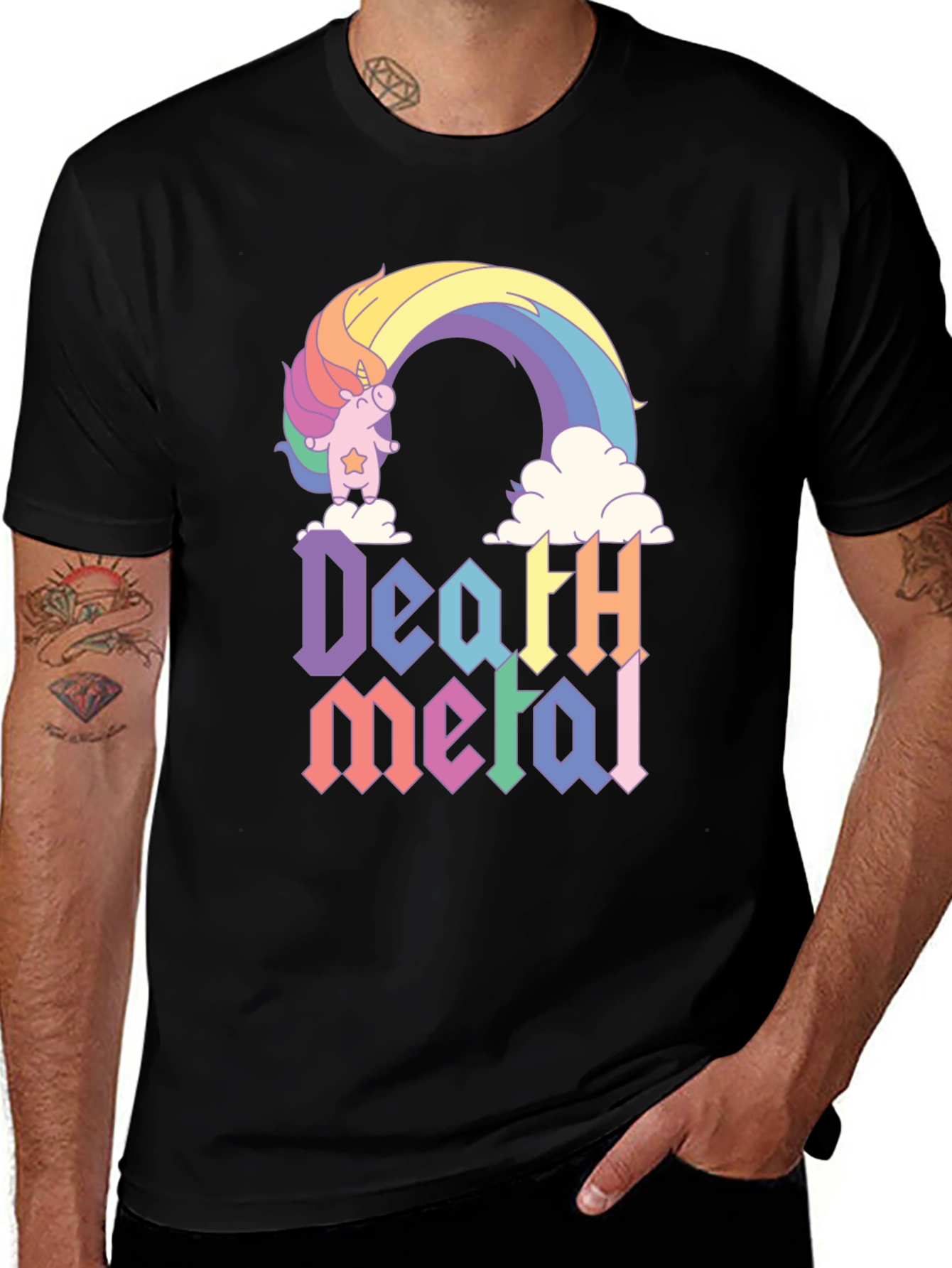 Variant 27 of Death Metal Unicorn Rainbow T-Shirt