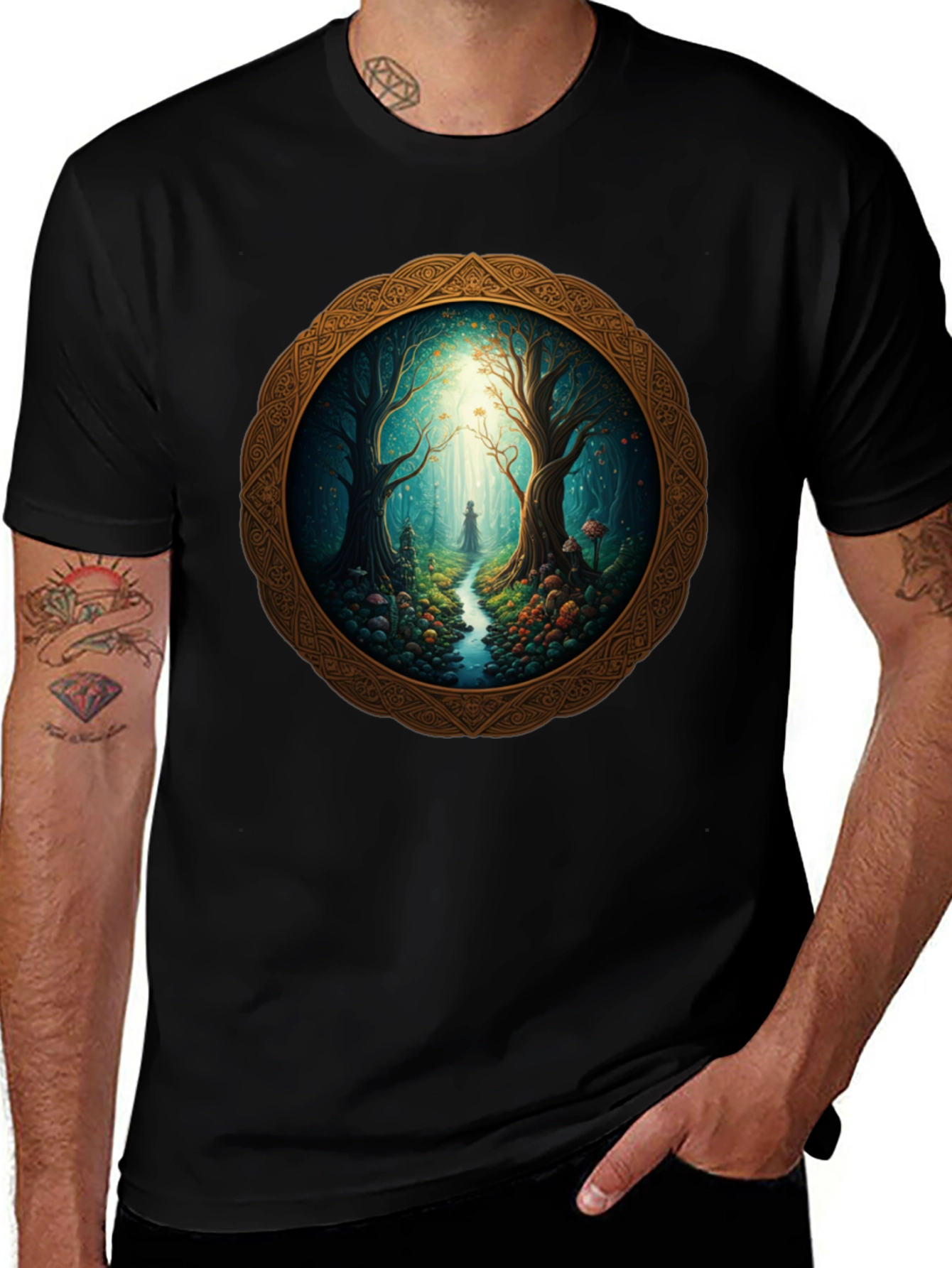 Variant 22 of Enchanted Forest Graphic Tee - Fantasy Scene