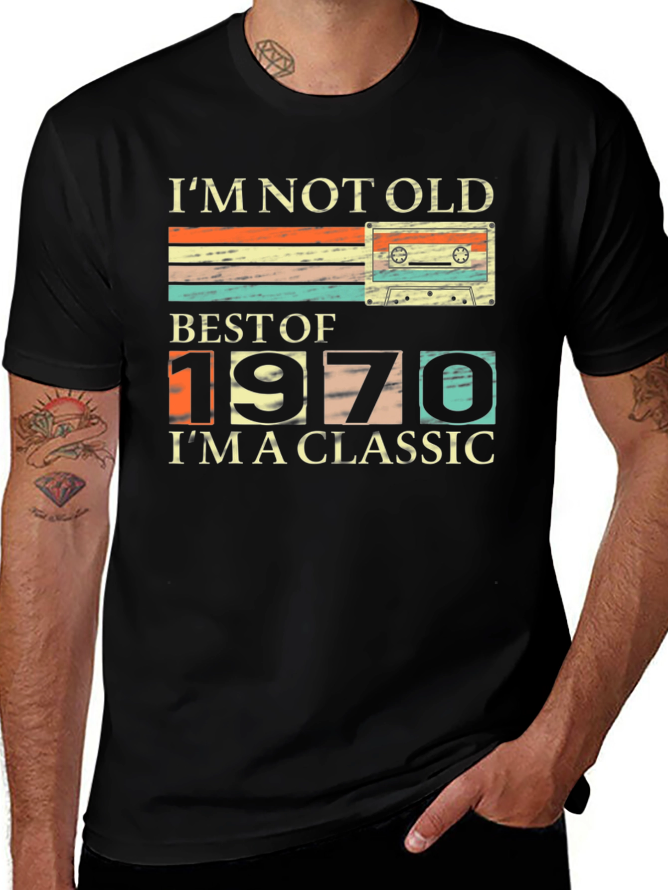 Variant 27 of Vintage 1970 Cassette Tape Graphic T-Shirt