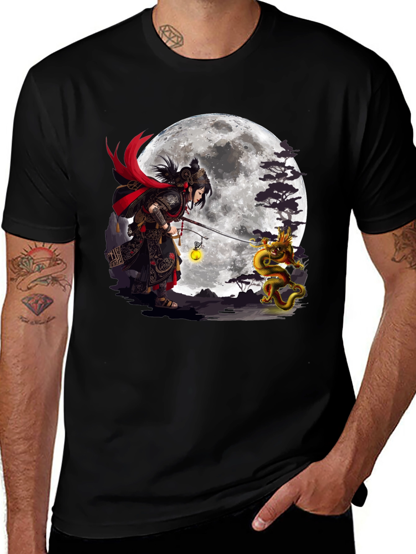 Variant 9 of Samurai Dragon Moon T-Shirt
