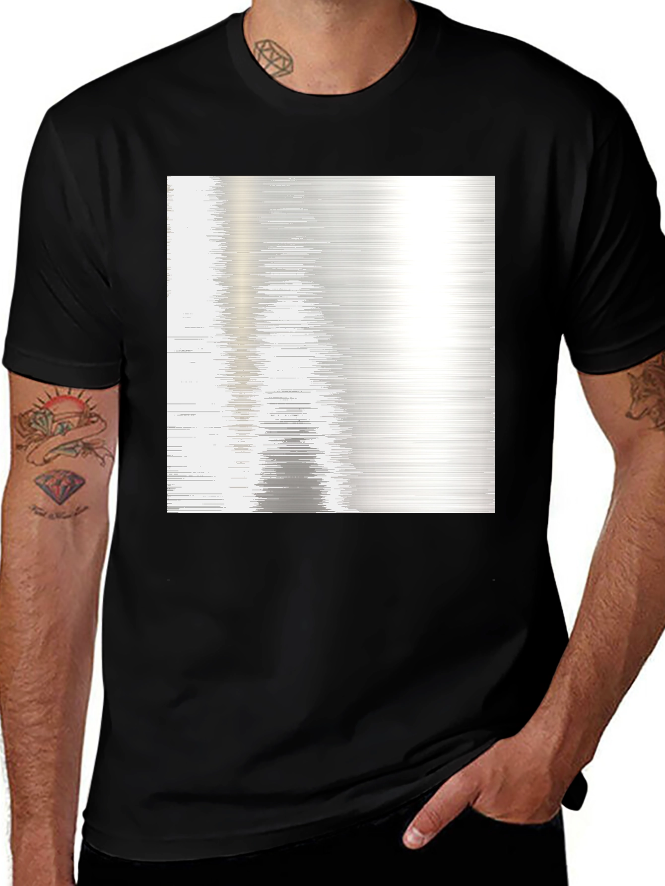 Variant 9 of Abstract Graphic Print Black T-Shirt
