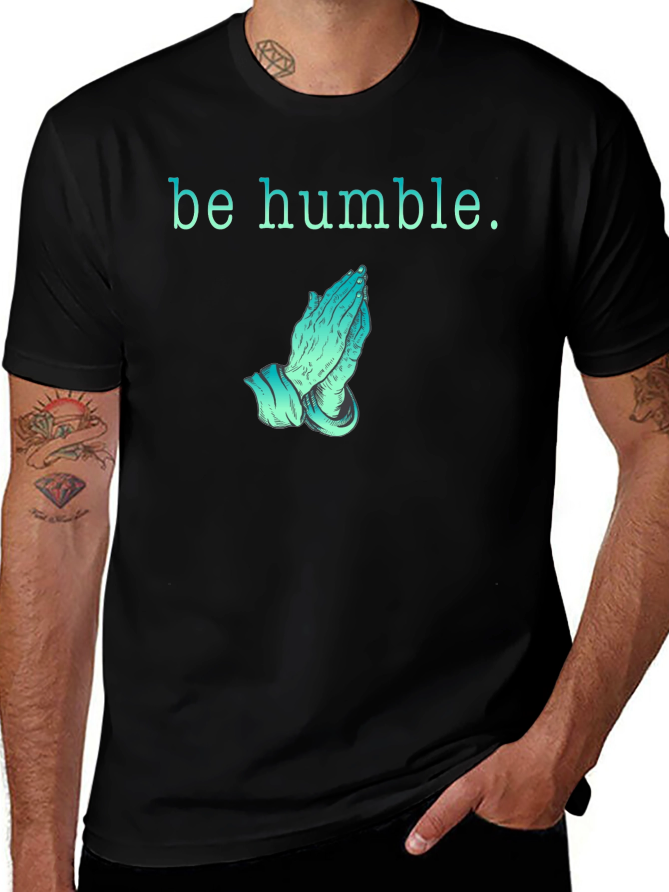 Variant 21 of Be Humble Graphic Tee - Prayer Hands Design