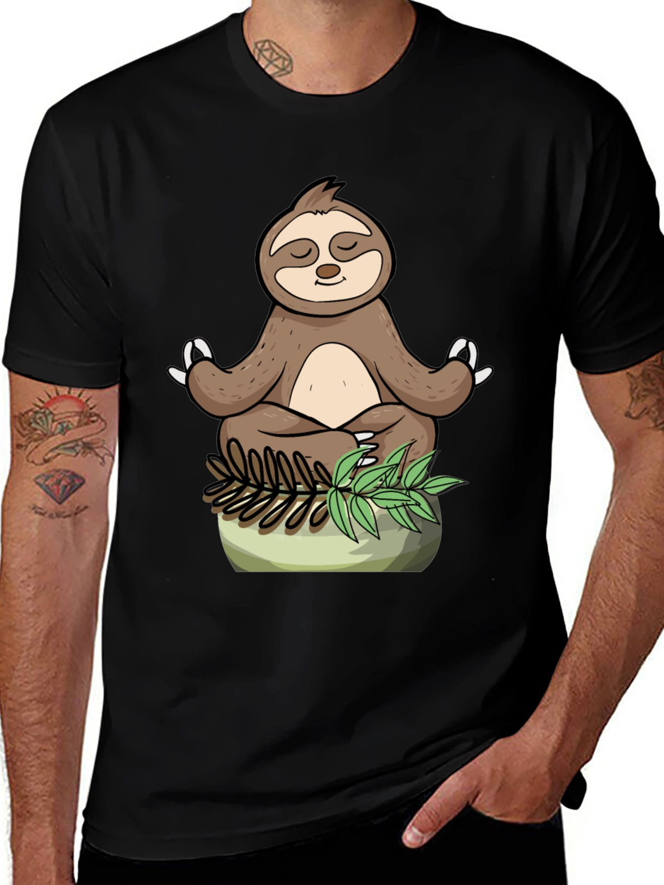Variant 23 of Meditating Sloth T-Shirt - Zen Vibes Only!