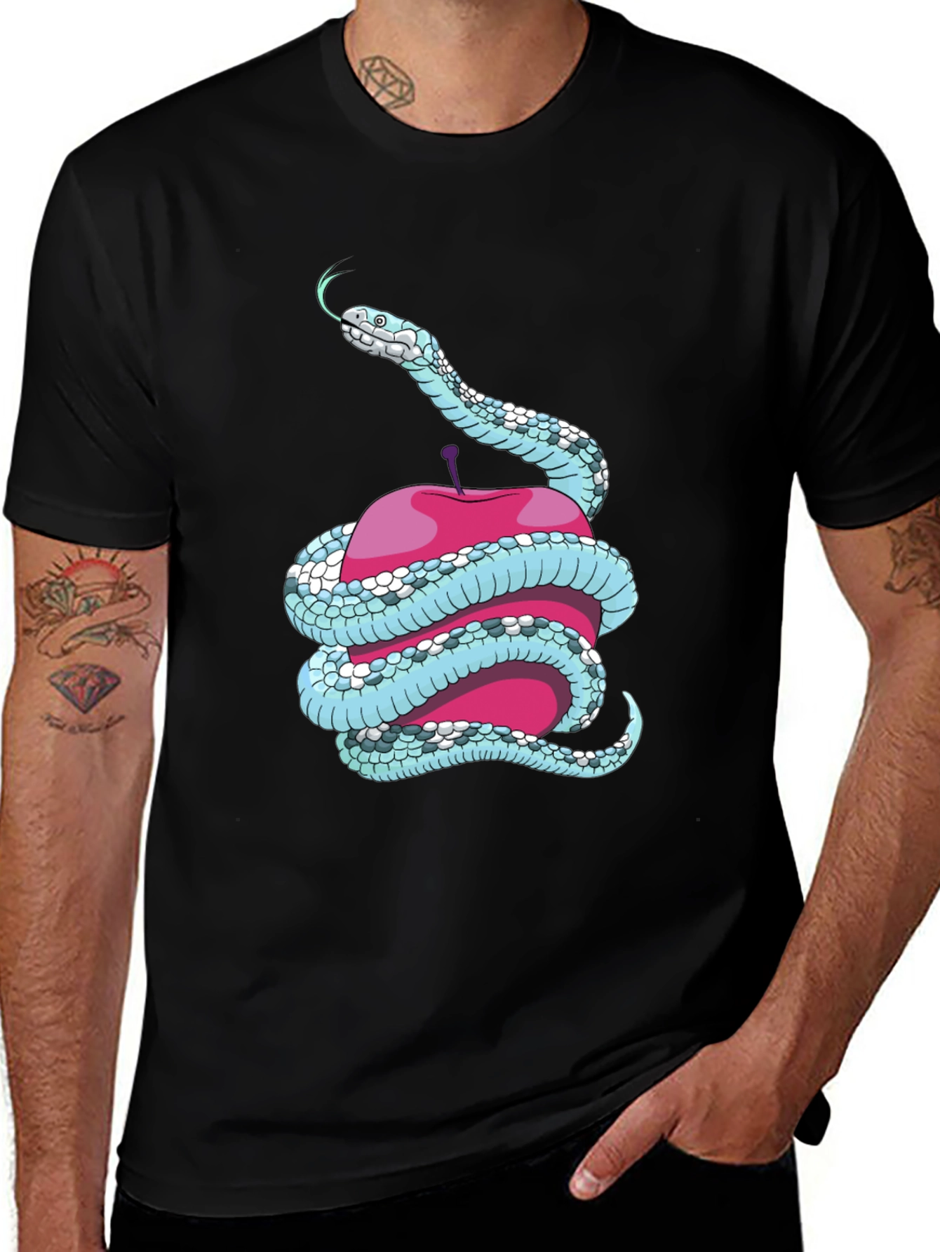 Variant 30 of Snake and Apple Graphic Tee - Unique Design T-Shirt