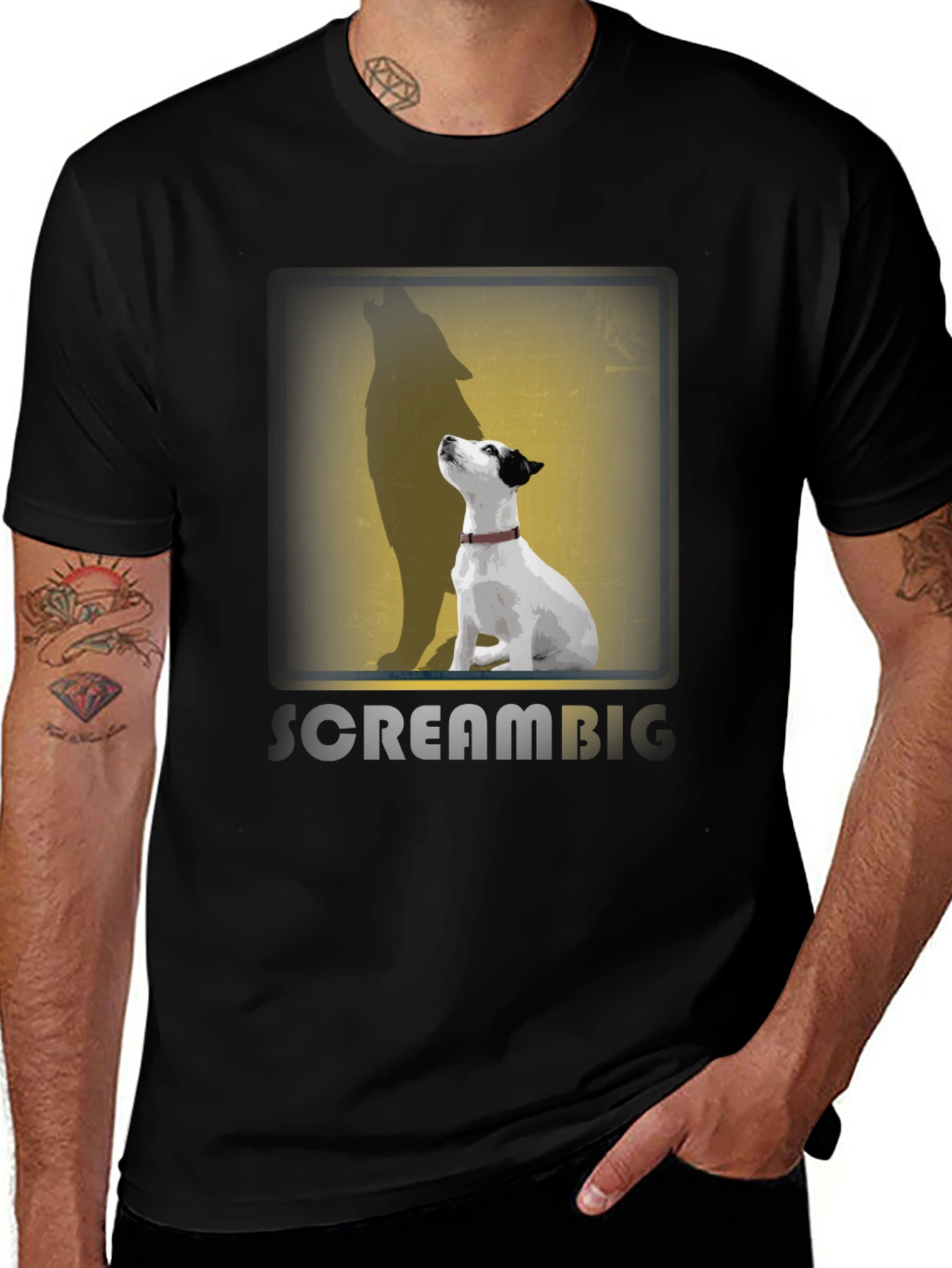 Variant 25 of Dog Howling Wolf Shadow T-Shirt