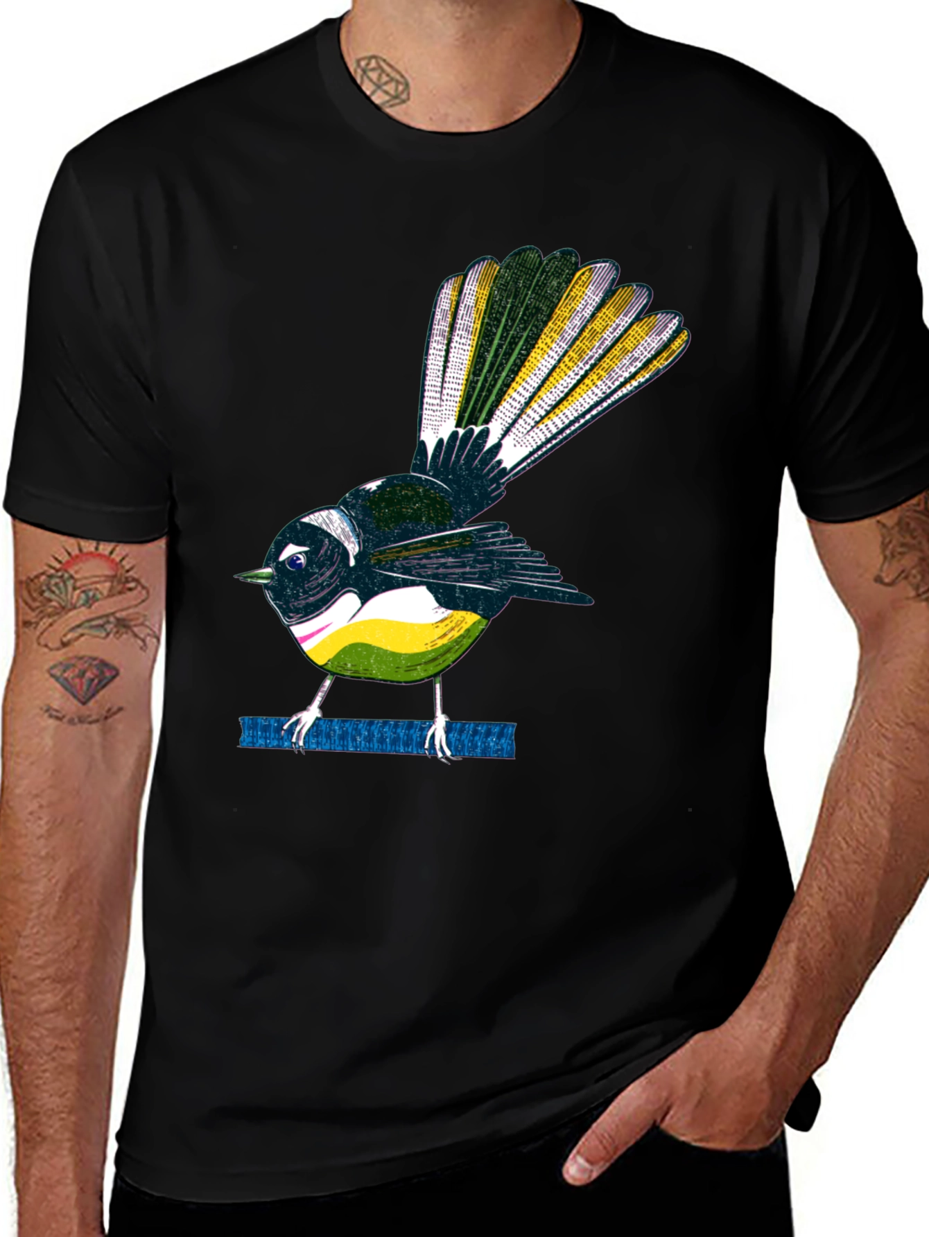 Variant 22 of Fantail Bird Graphic Tee - Cool Bird Lover Shirt