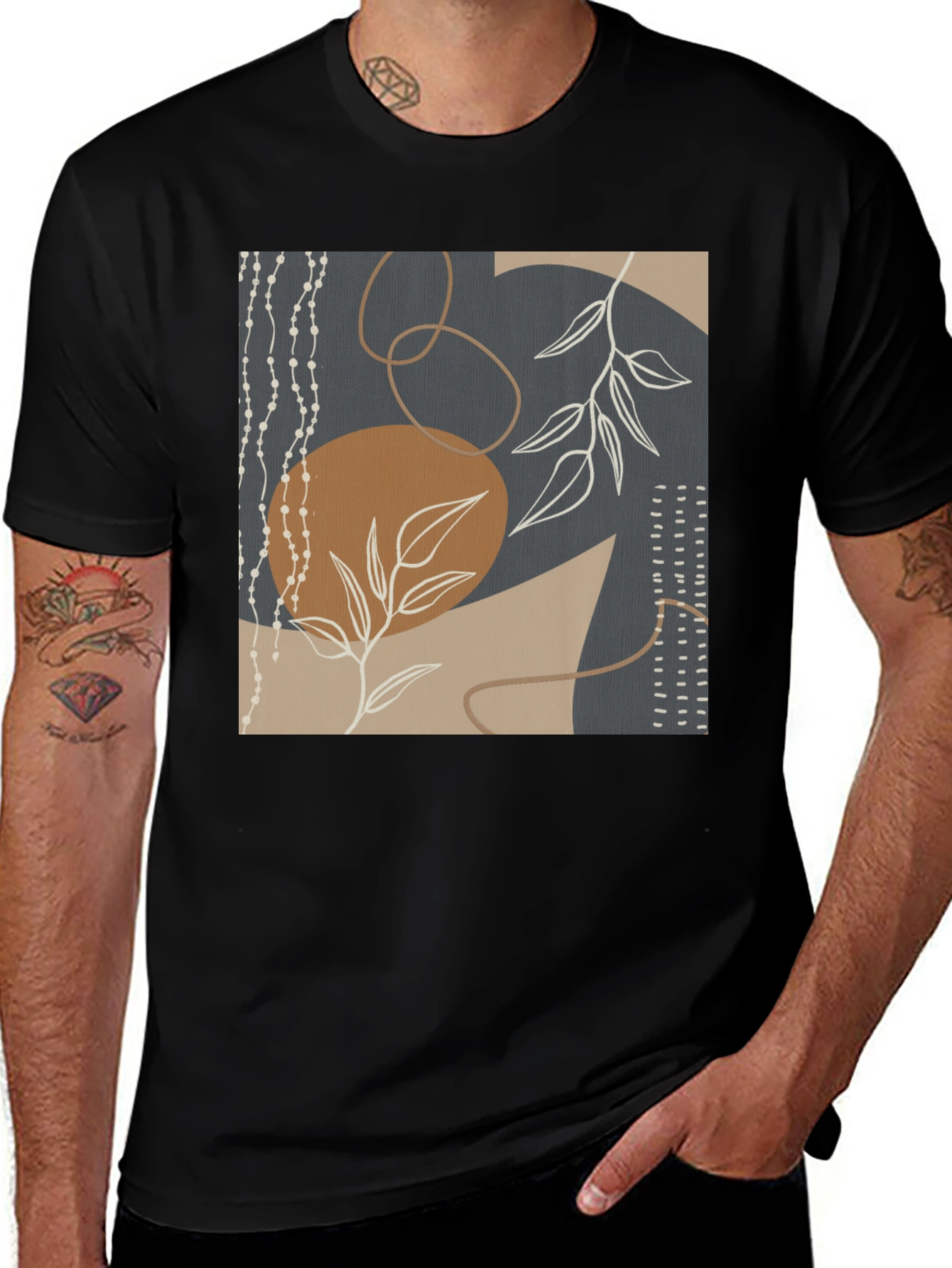 Variant 19 of Abstract Art Graphic Tee - Modern Casual Style