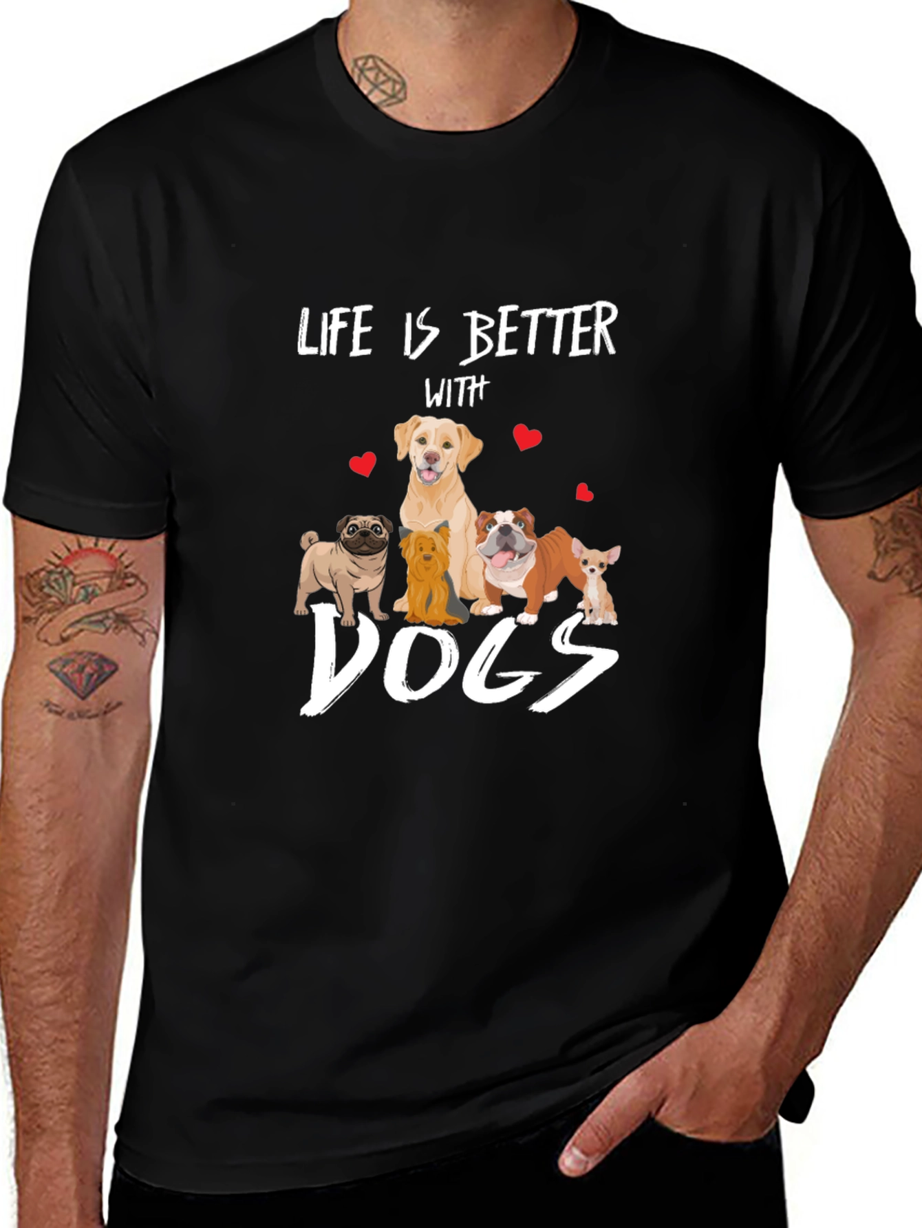 Variant 19 of Life is Better with Dogs Graphic T-Shirt