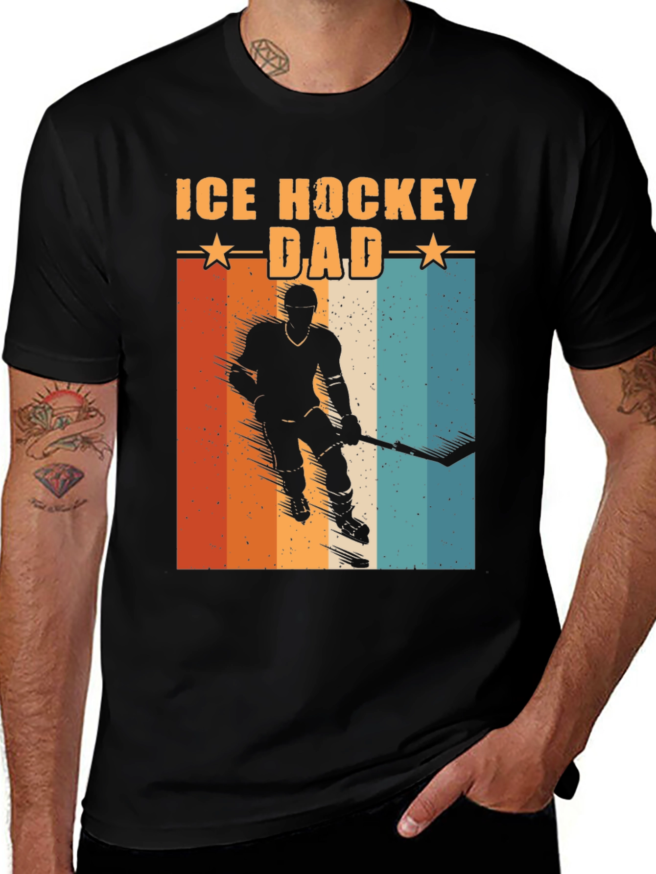 Variant 12 of Ice Hockey Dad T-Shirt Vintage Retro Style