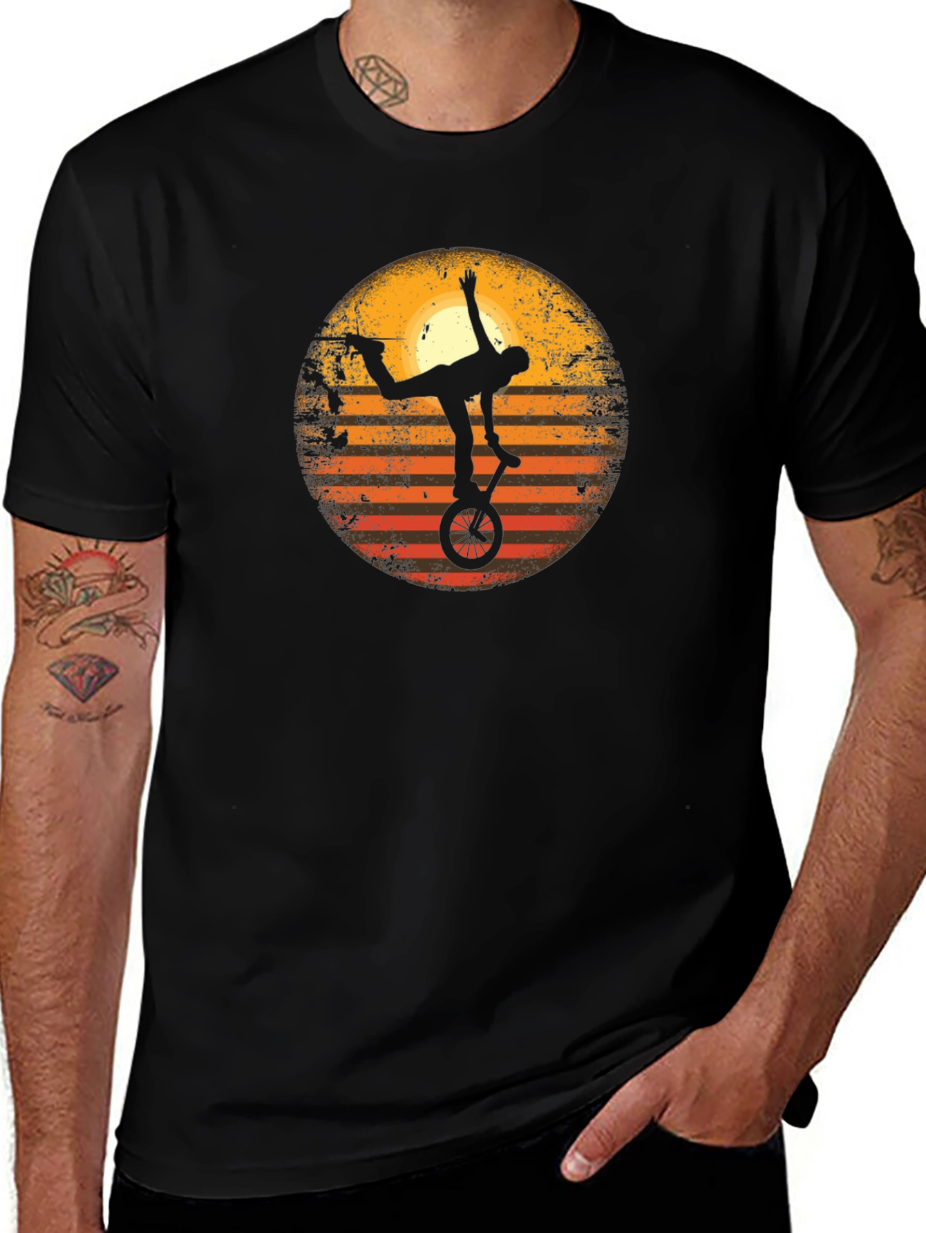 Variant 9 of Vintage Unicycle Stunt T-Shirt - Retro Style