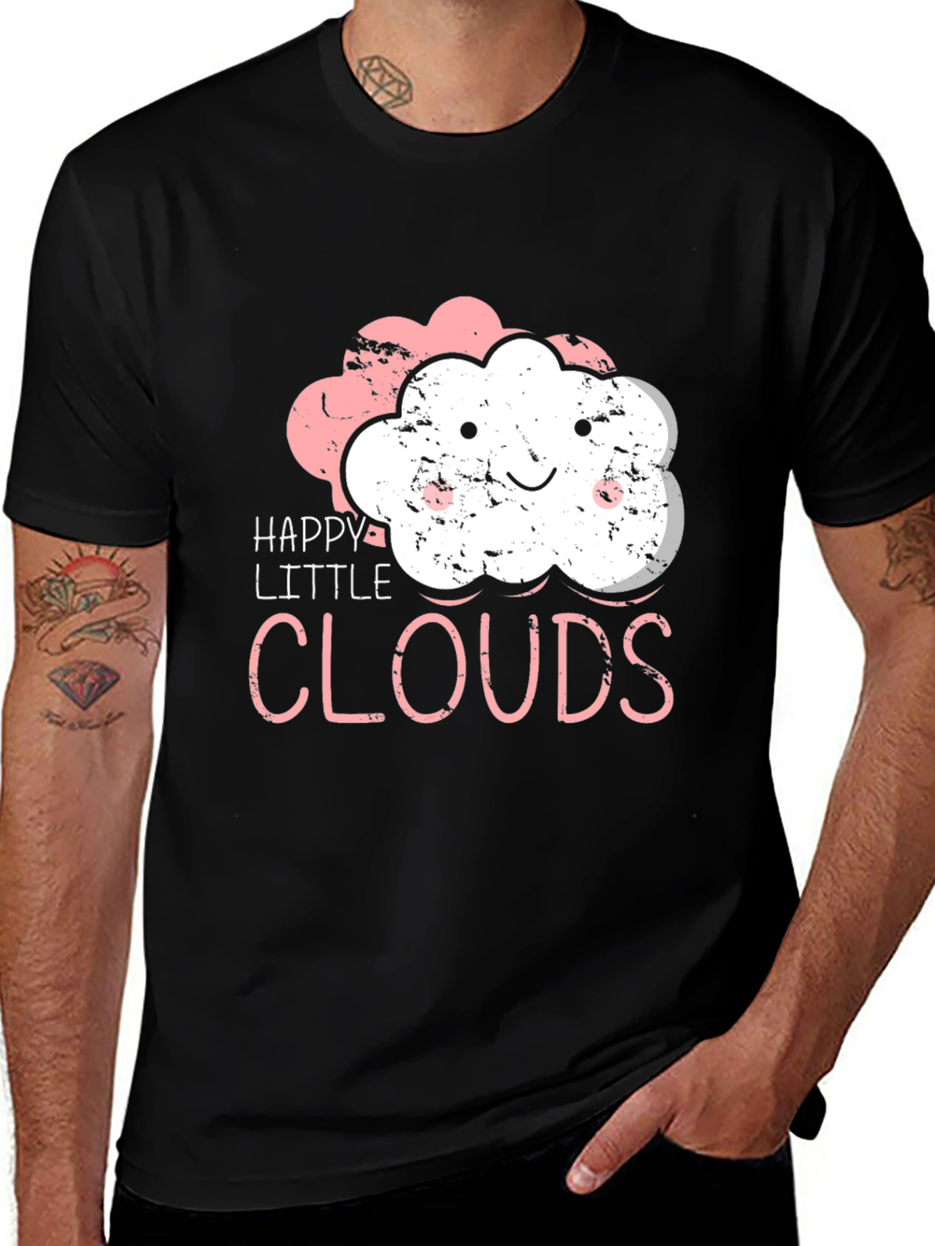 Variant 25 of Happy Little Clouds T-Shirt - Cute Graphic Tee