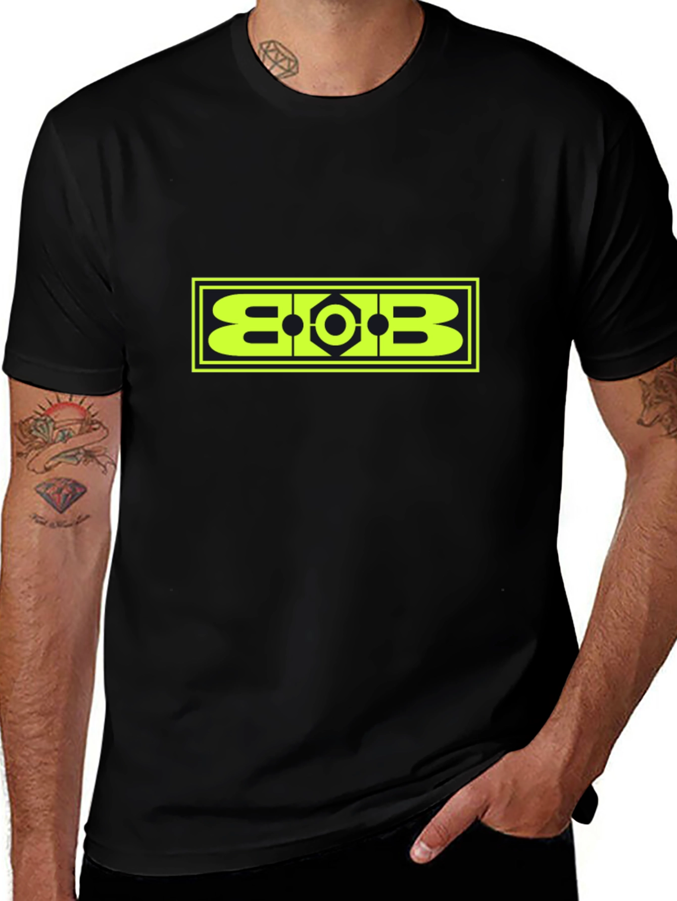 Variant 18 of Geometric BOB Graphic Tee - Bold Black T-Shirt