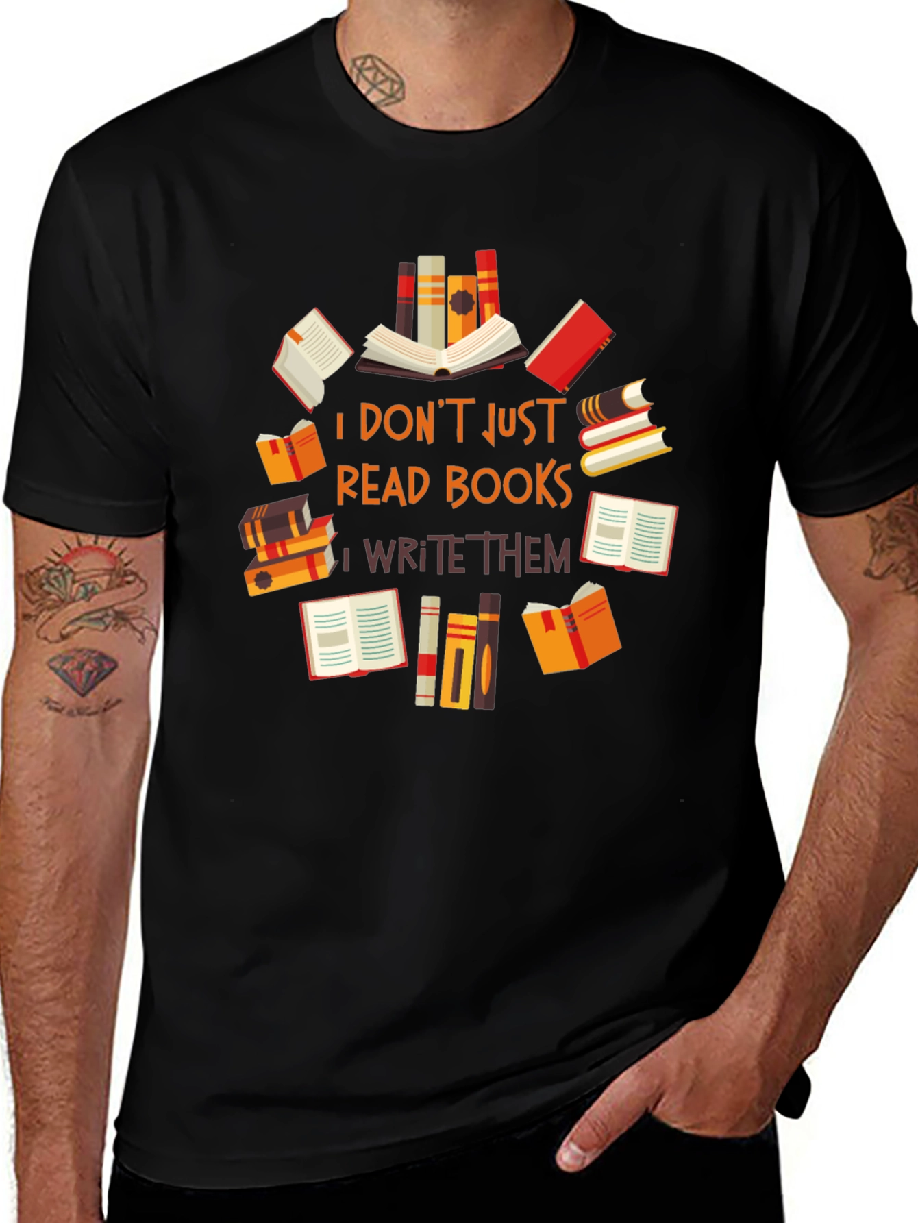 Variant 17 of Book Lover Graphic Tee - I Don't Just Read Books T-Shirt