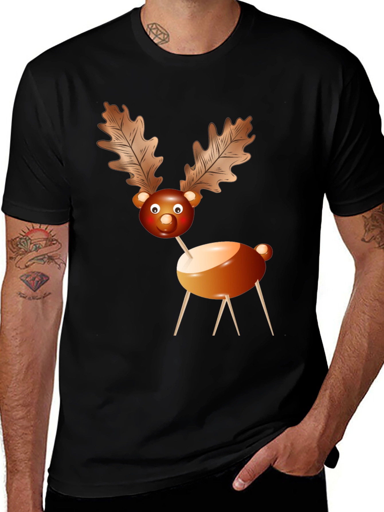 Variant 21 of Festive Reindeer Graphic Tee - Holiday Cheer!