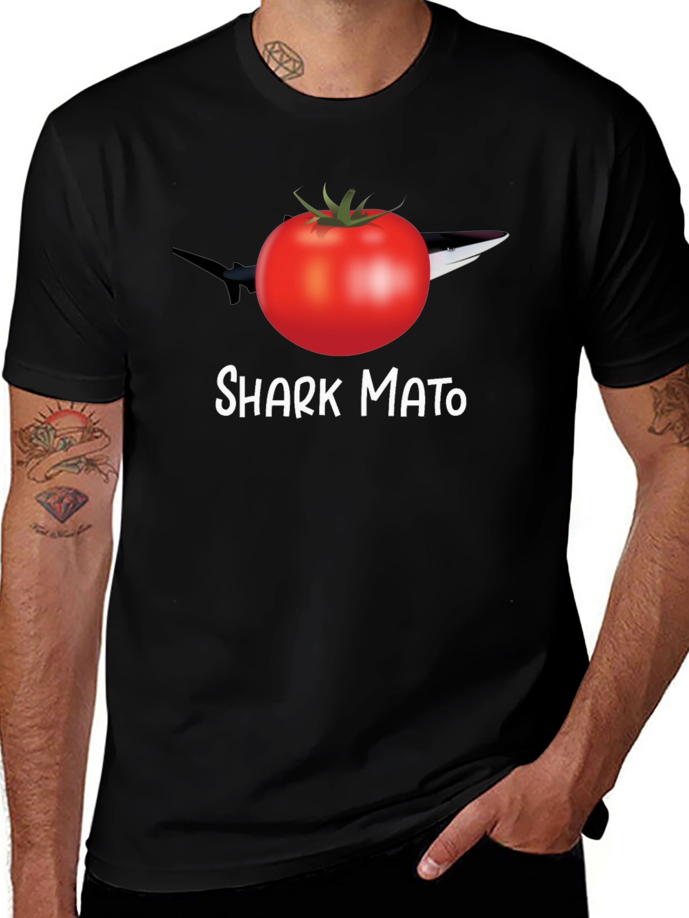 Variant 26 of Shark Tomato Funny Graphic Tee