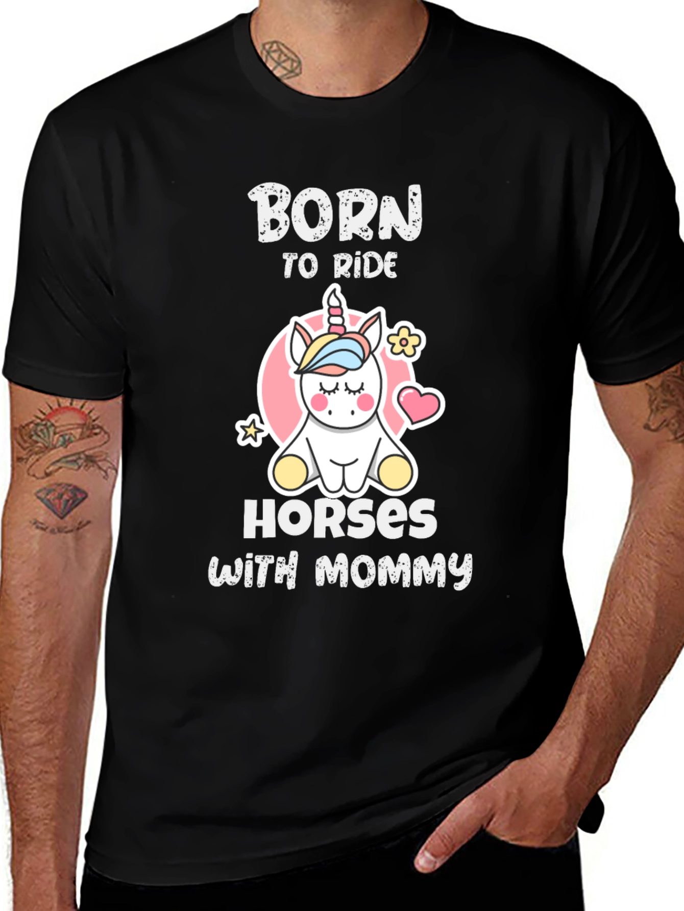 Variant 4 of Born To Ride Horses With Mommy T-Shirt
