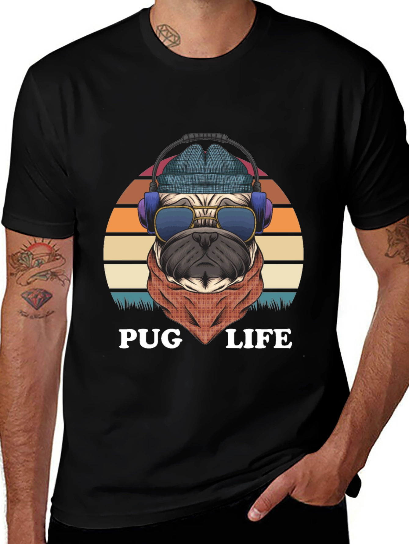 Variant 12 of Cool Pug Life Graphic Tee