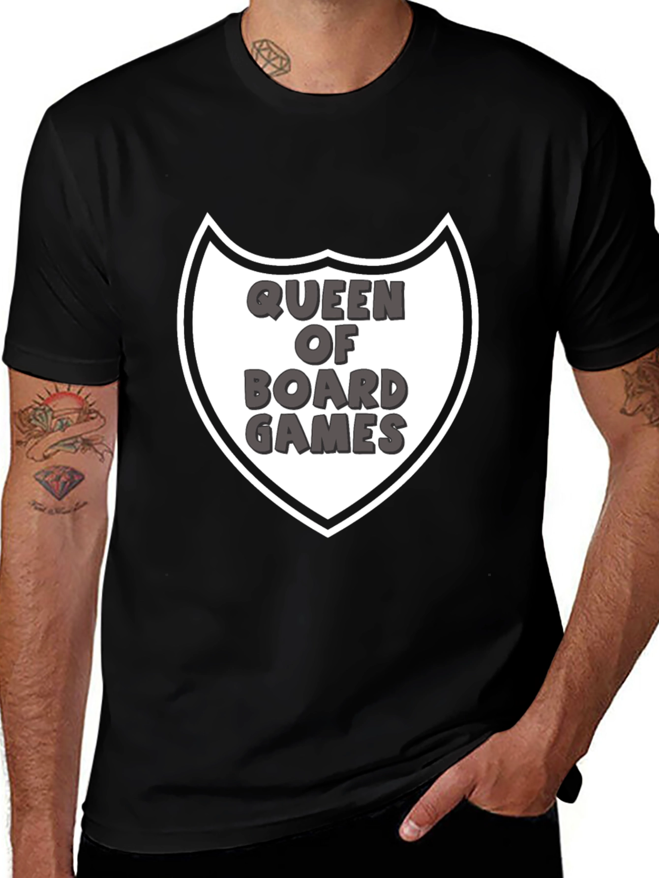 Variant 10 of Queen of Board Games Graphic Tee - Black