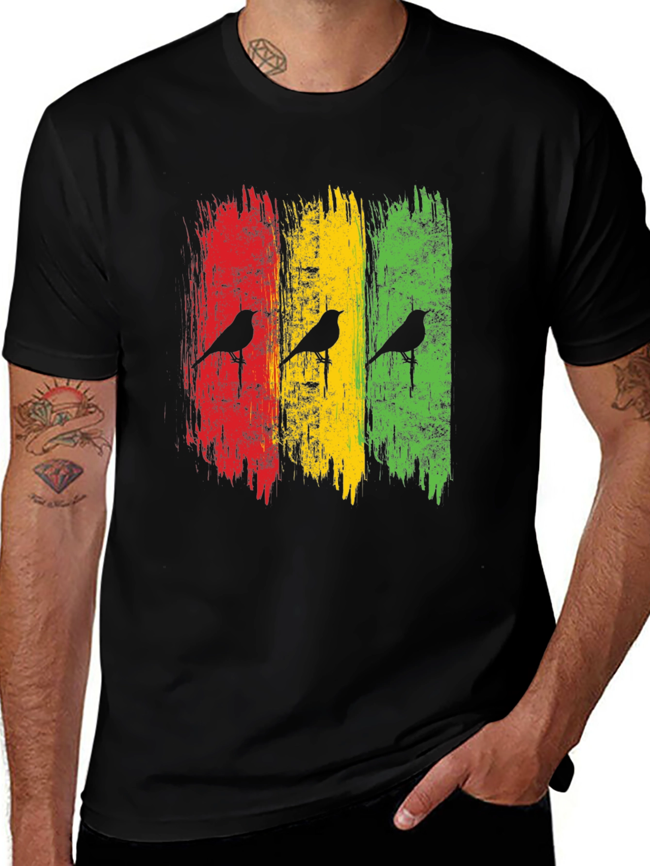 Rasta Birds Graphic Tee - Reggae Inspired Style