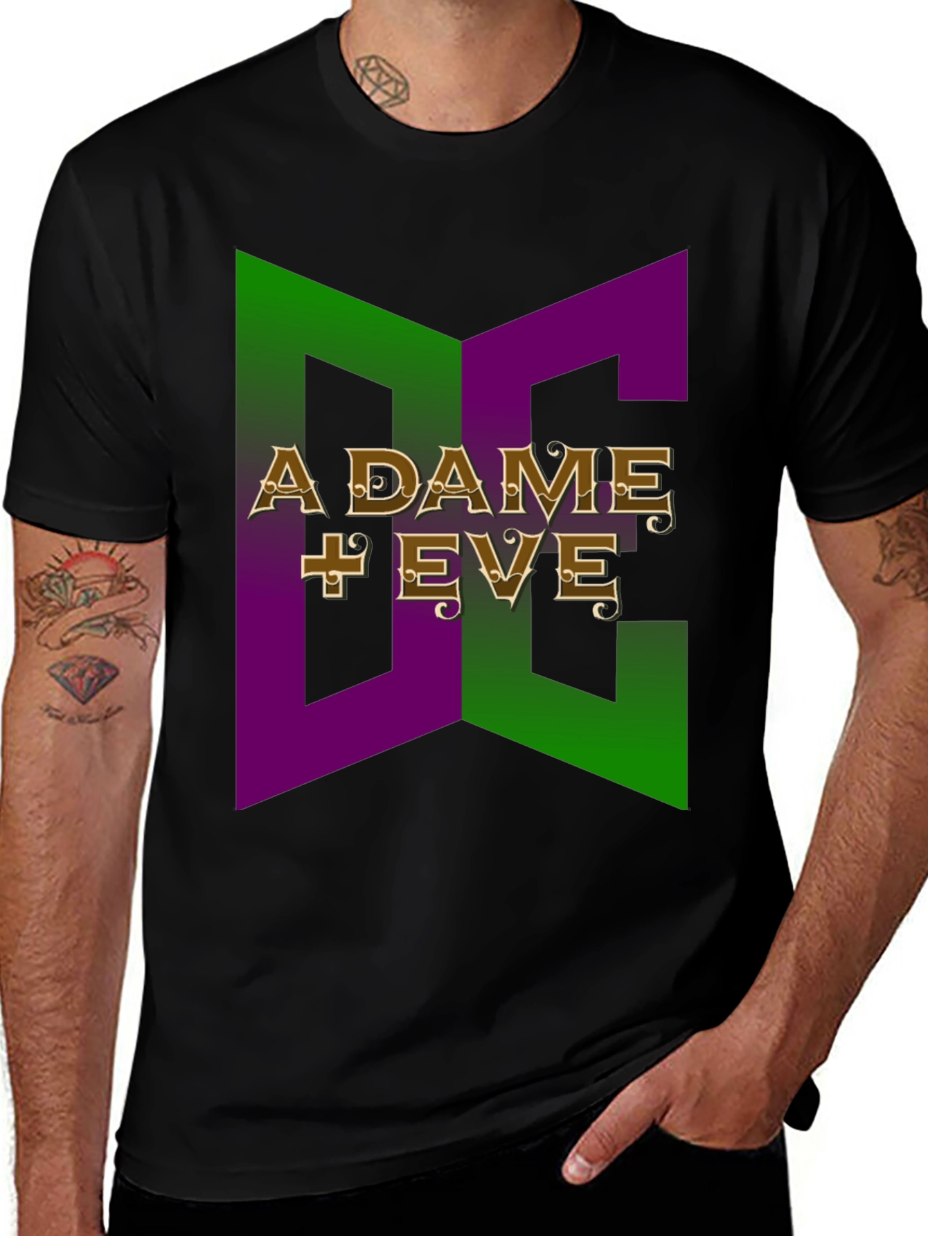 Variant 7 of Adam & Eve T-Shirt: Geometric Style