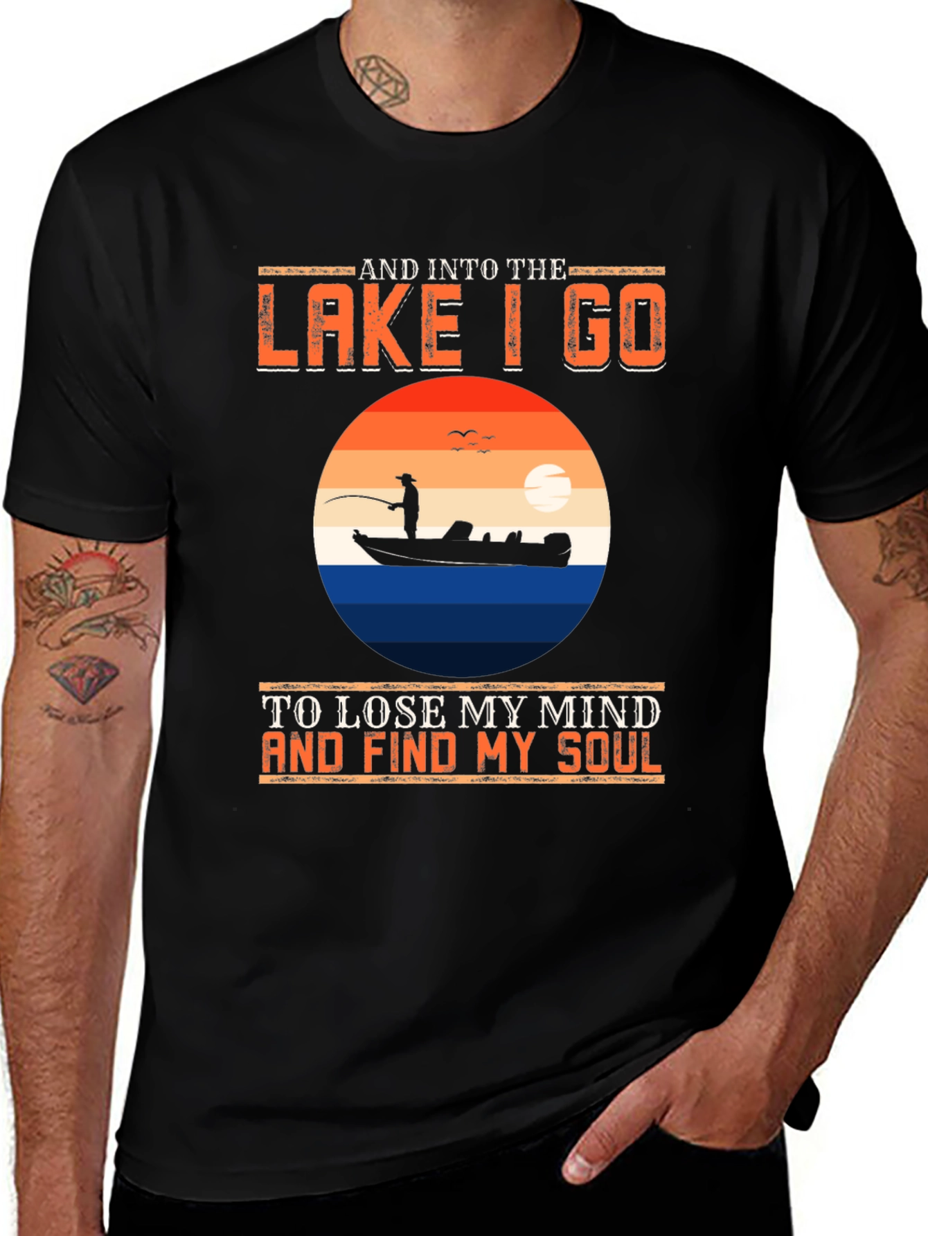 Variant 7 of Lake Fishing T-Shirt: Lose Your Mind, Find Your Soul