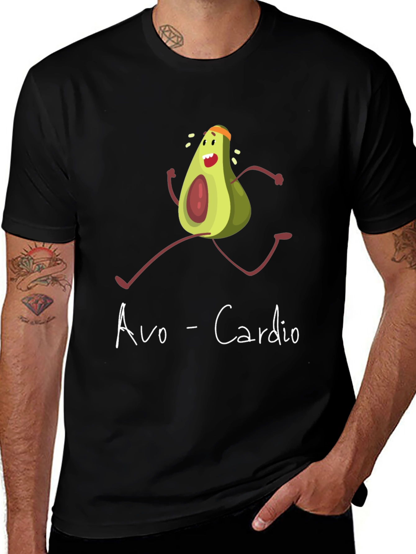 Variant 9 of Avo-Cardio Graphic Tee - Funny Avocado Running T-Shirt
