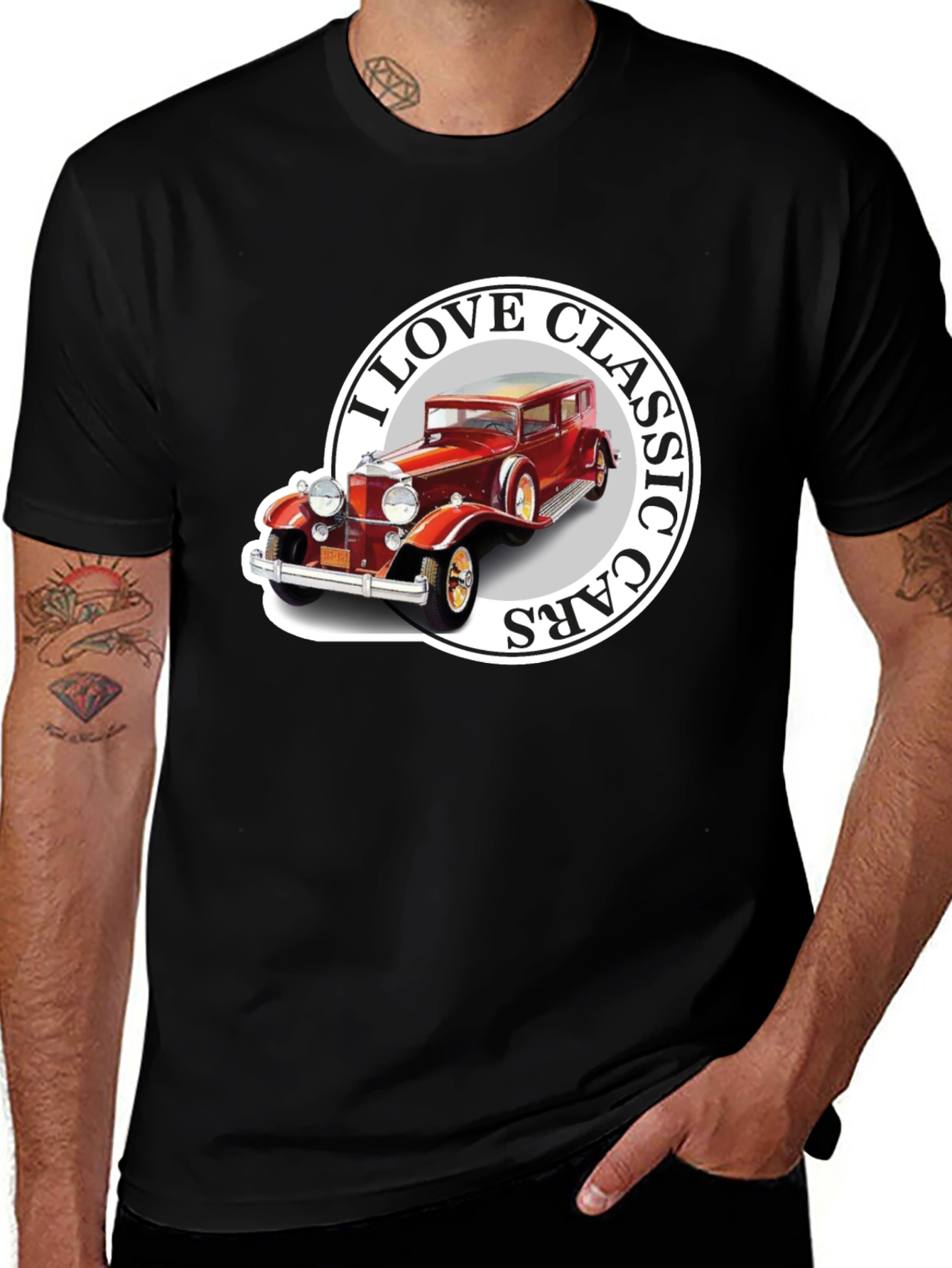 Variant 25 of Classic Cars T-Shirt: I Love Vintage Rides!