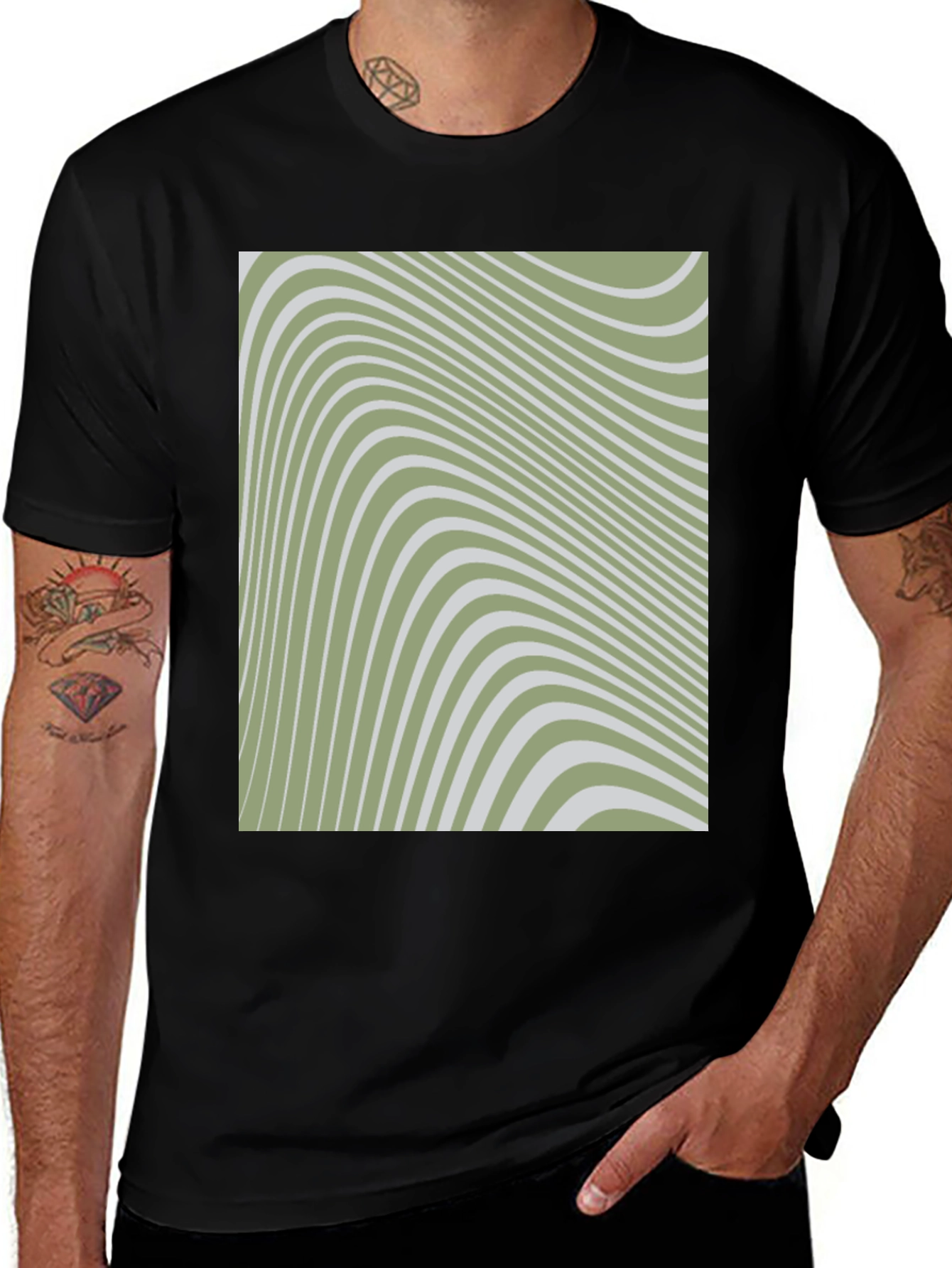 Variant 11 of Abstract Wave Pattern Tee - Modern Style