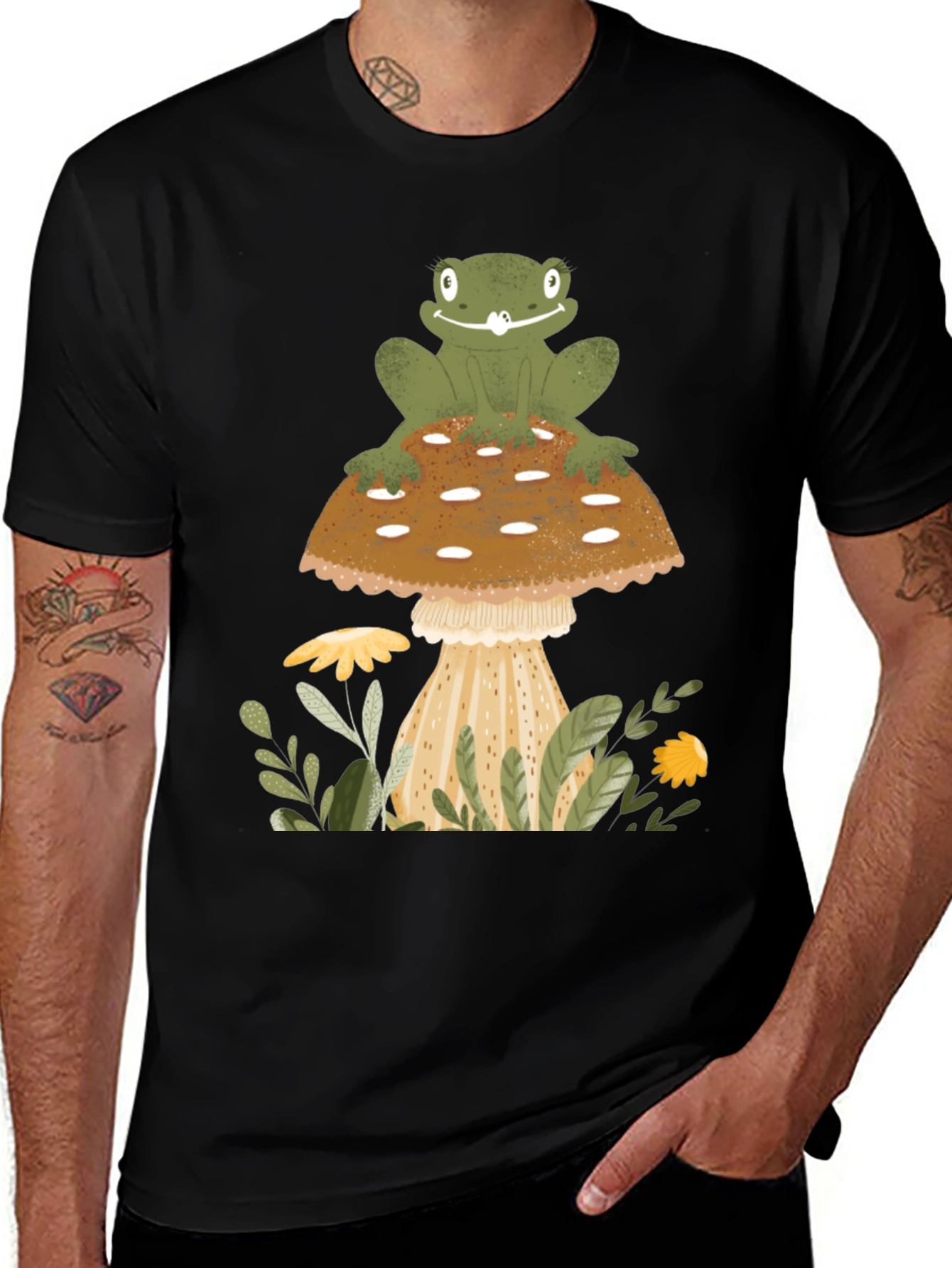 Variant 10 of Frog on Mushroom Graphic Tee - Nature Lover Shirt