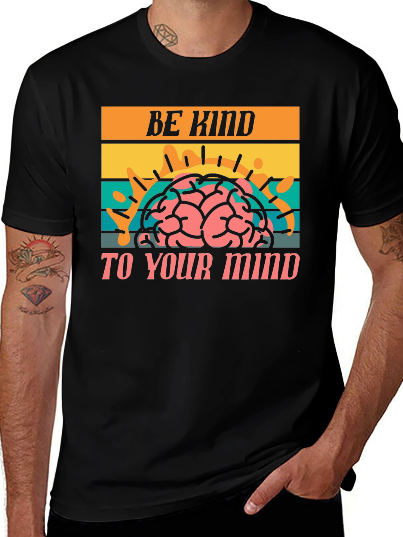Variant 14 of Be Kind to Your Mind Graphic Tee - Black