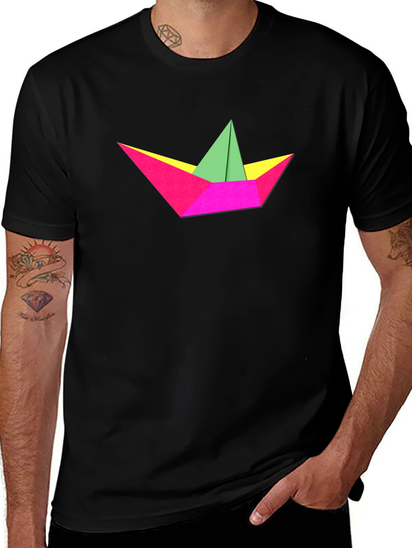 Paper Boat Graphic Tee - Minimalist Style