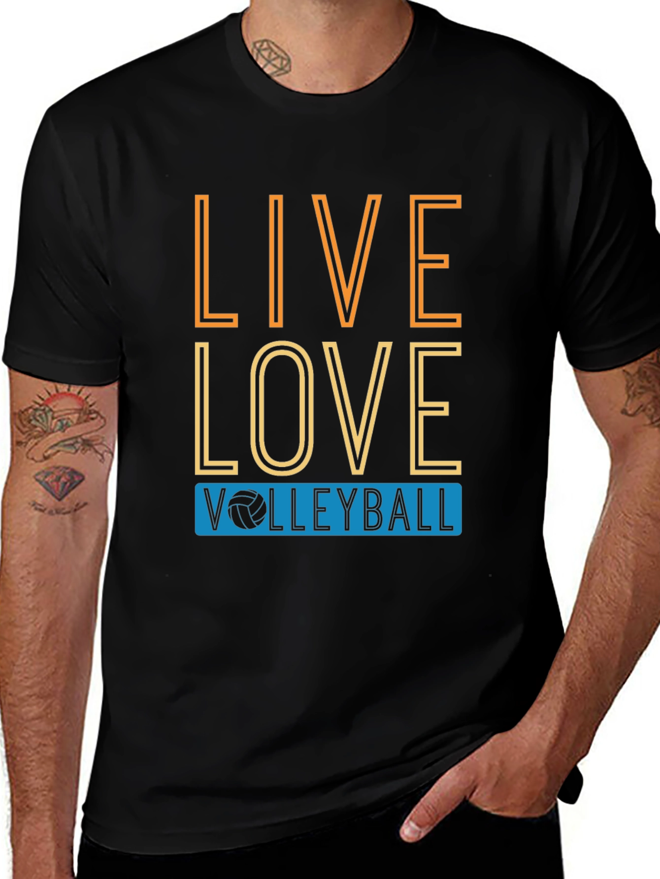 Variant 30 of Live Love Volleyball Graphic T-Shirt - Sporty Casual Tee