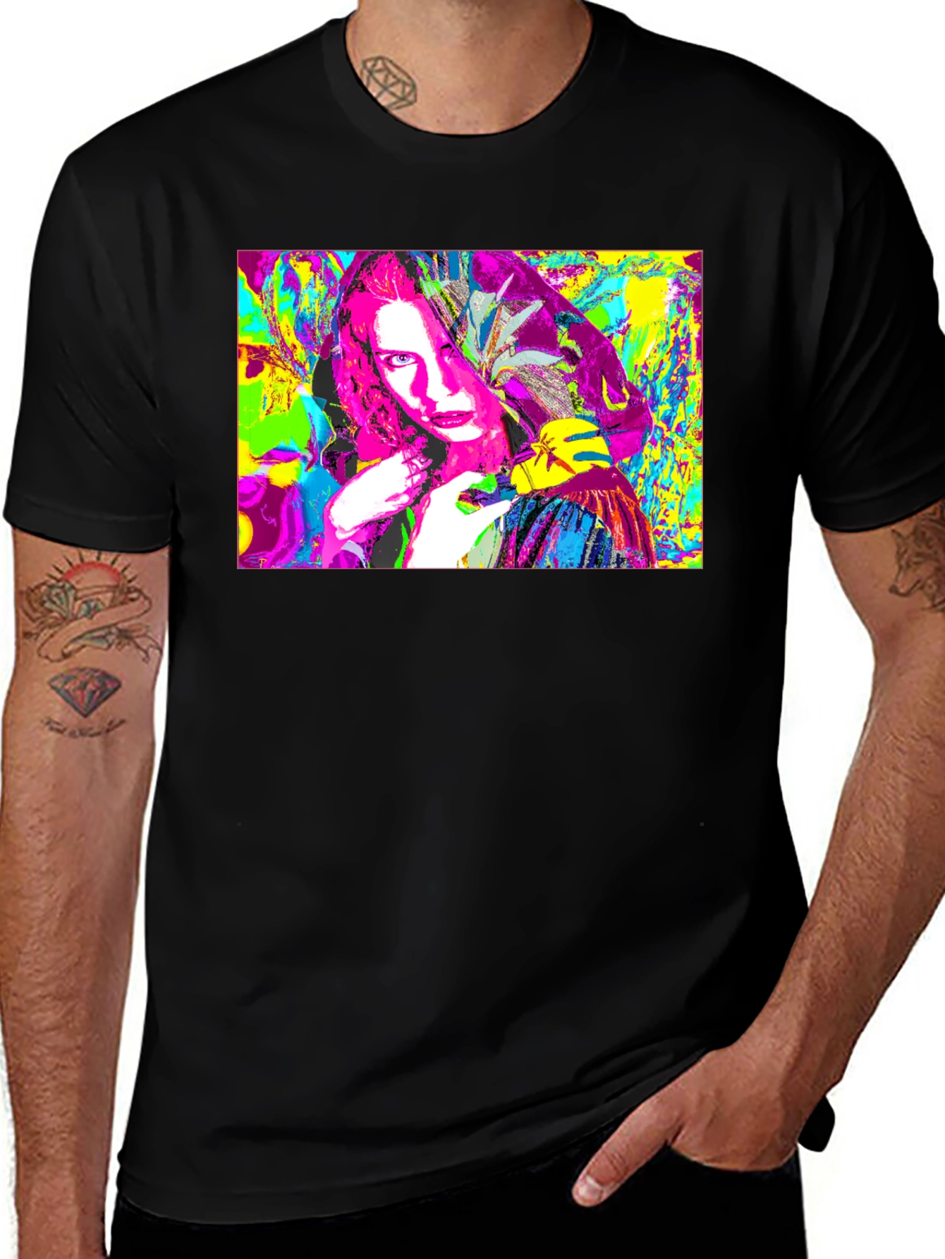 Variant 27 of Abstract Pop Art Graphic Tee - Black Unisex T-Shirt